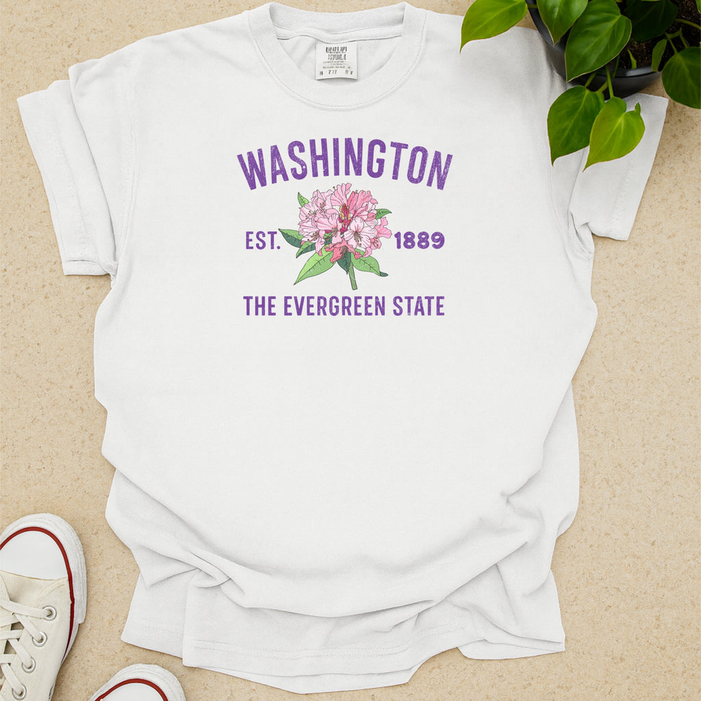 Washington State Flower Rhododendron Comfort Colors Souvenir T-Shirt