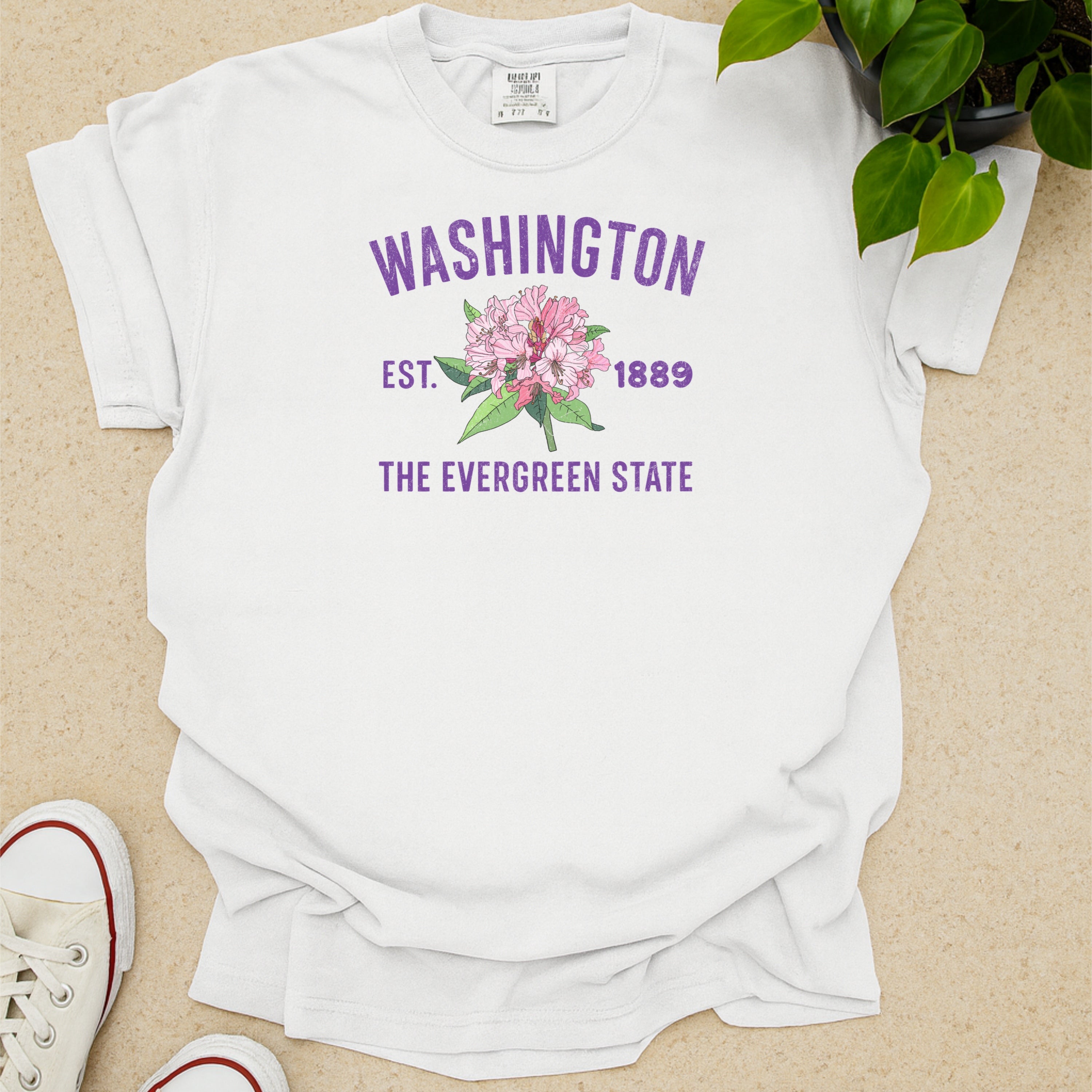 Washington State Flower Rhododendron Comfort Colors Souvenir T-Shirt