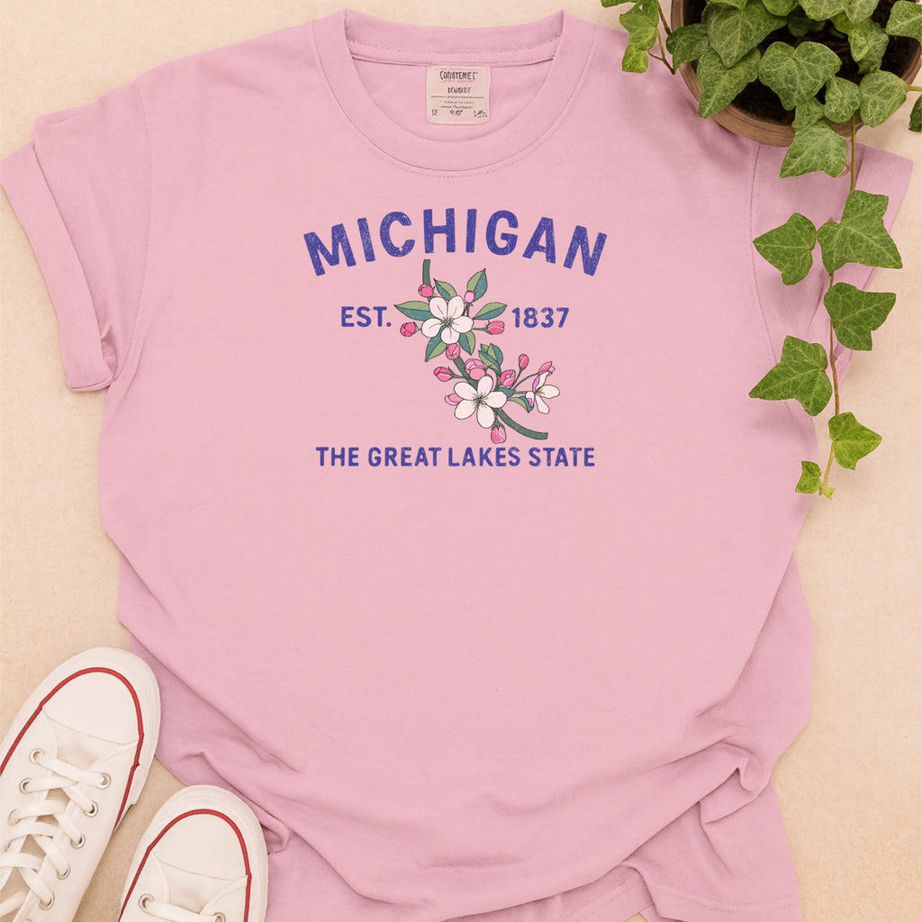 Michigan State Flower Apple Blossom Comfort Colors Souvenir T-Shirt