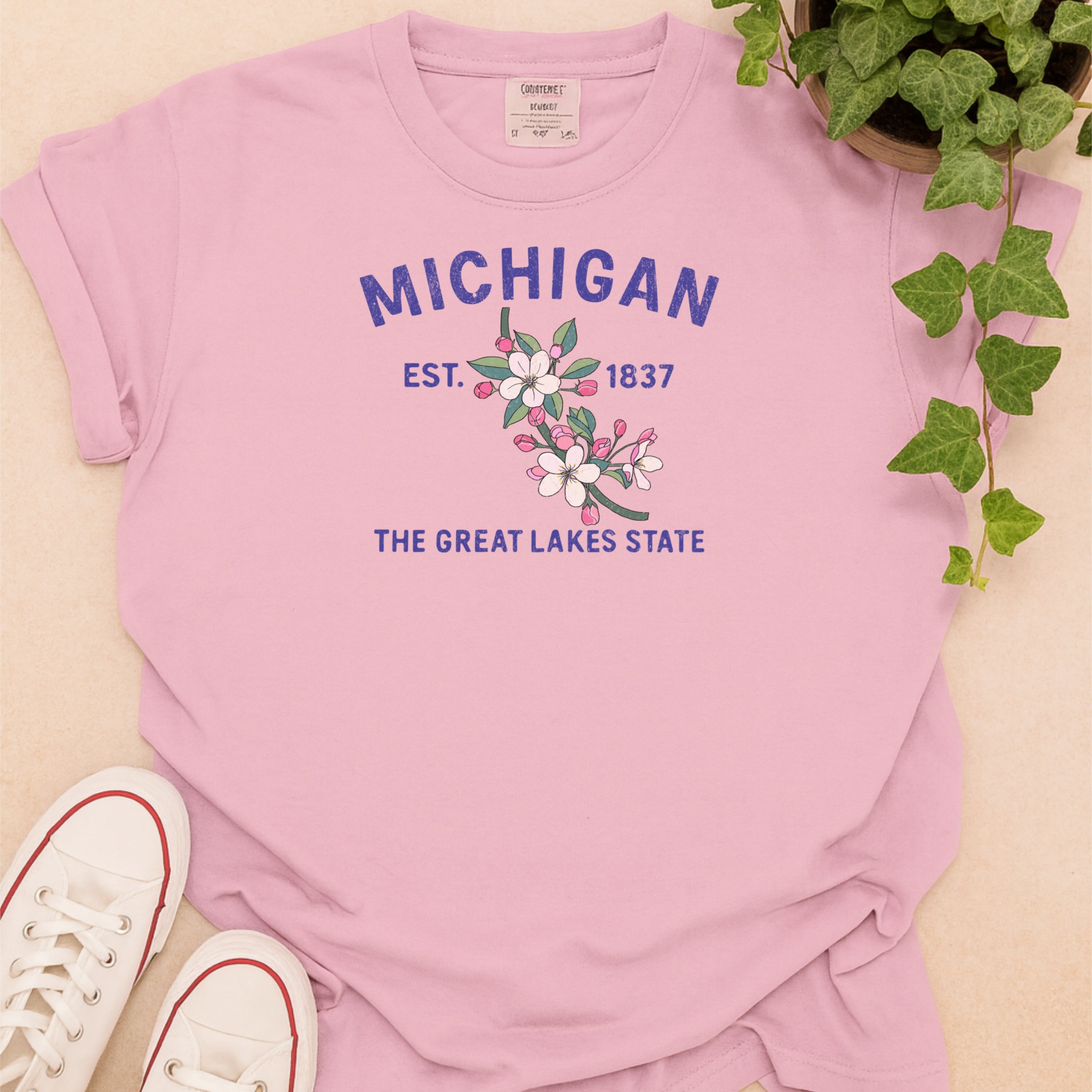 Michigan State Flower Apple Blossom Comfort Colors Souvenir T-Shirt