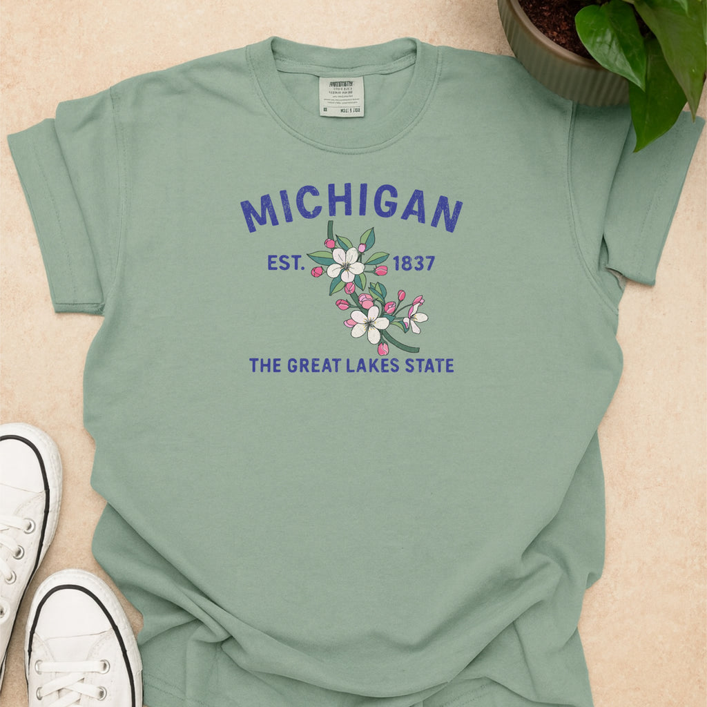 Michigan State Flower Apple Blossom Comfort Colors Souvenir T-Shirt