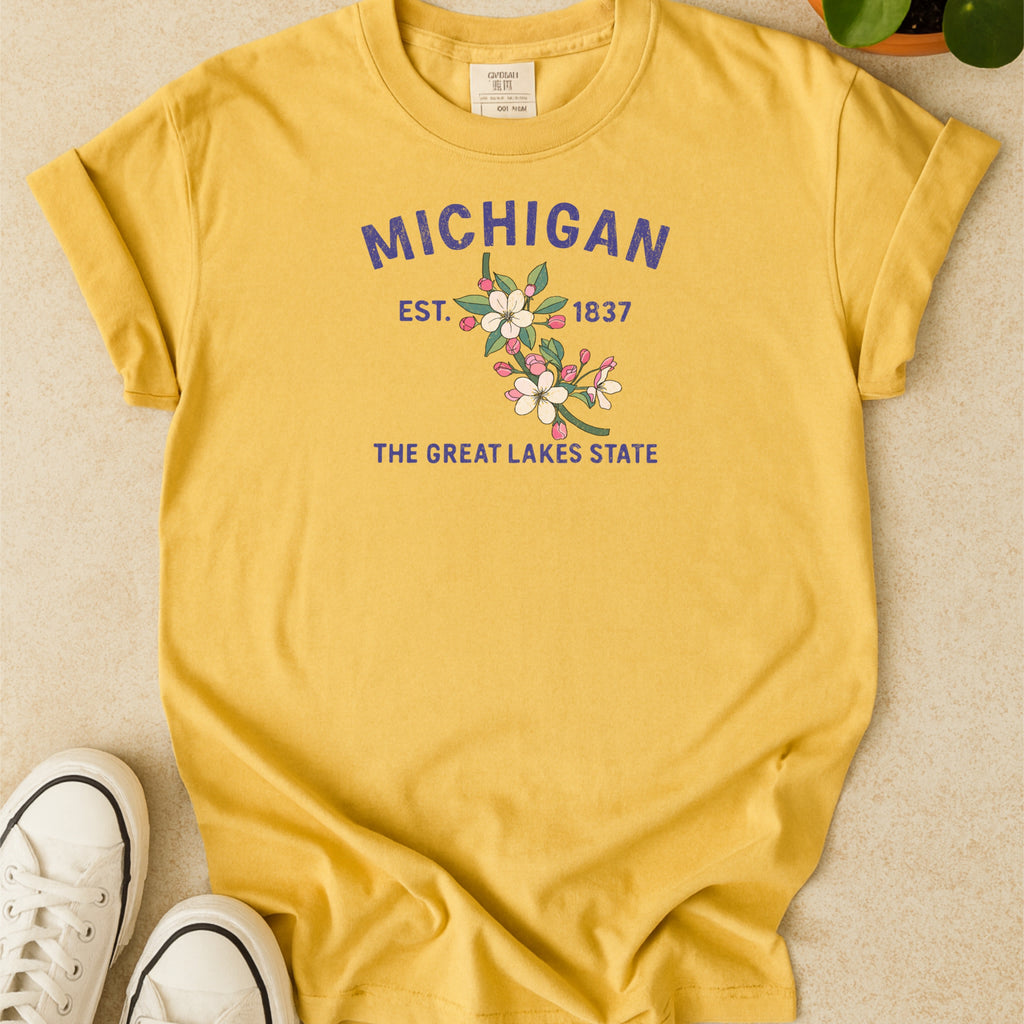 Michigan State Flower Apple Blossom Comfort Colors Souvenir T-Shirt