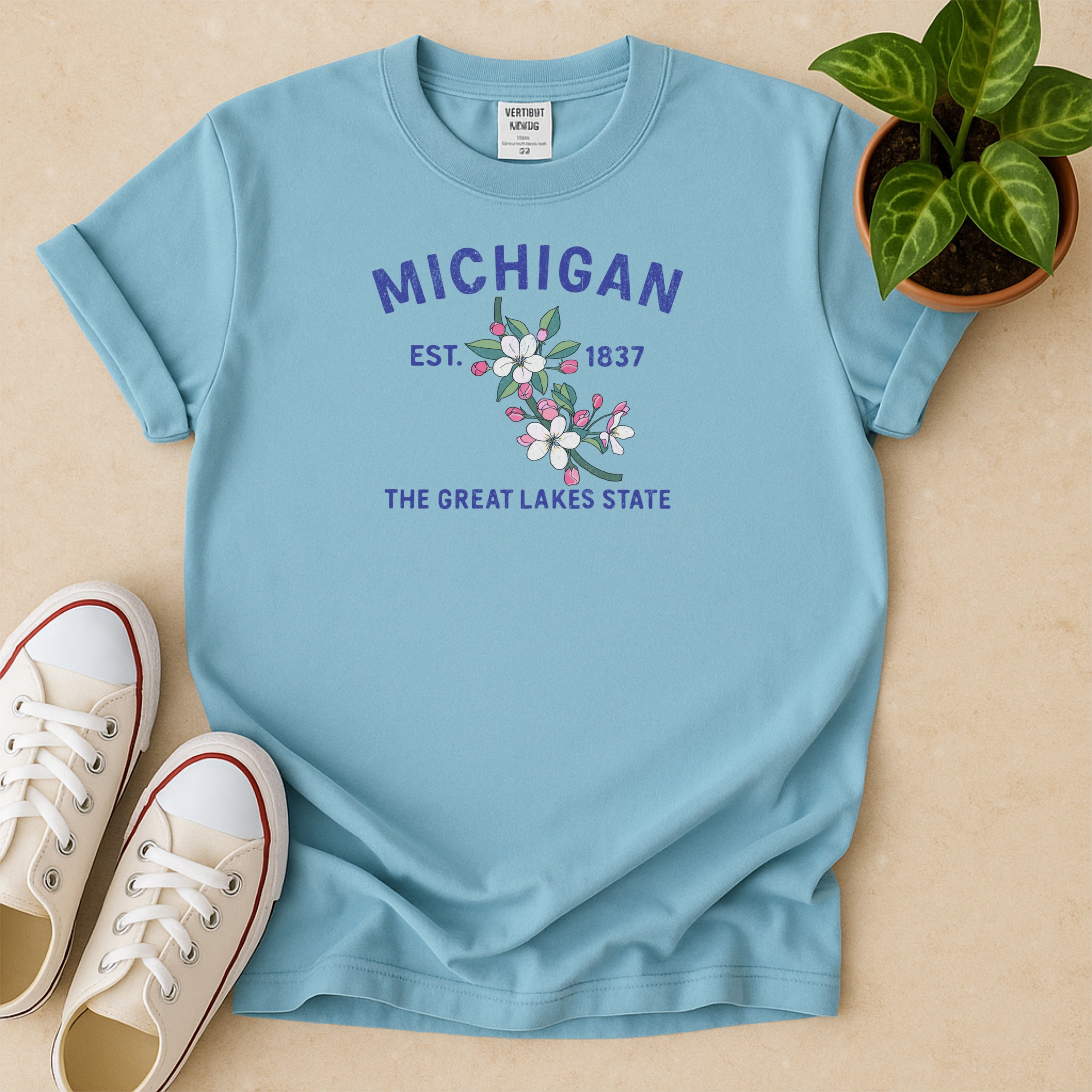 Michigan State Flower Apple Blossom Comfort Colors Souvenir T-Shirt