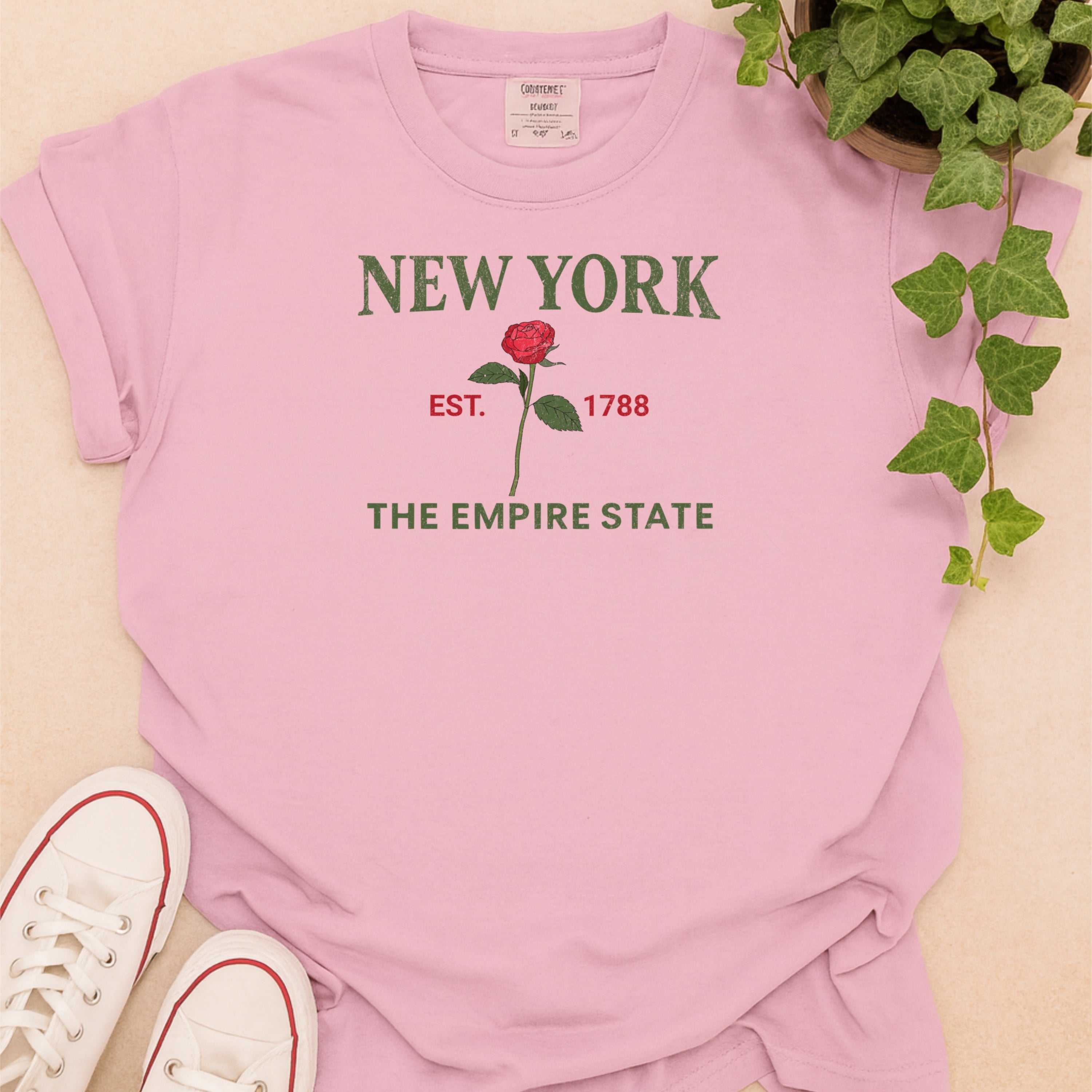 New York State Flower Rose Comfort Colors Souvenir T-Shirt