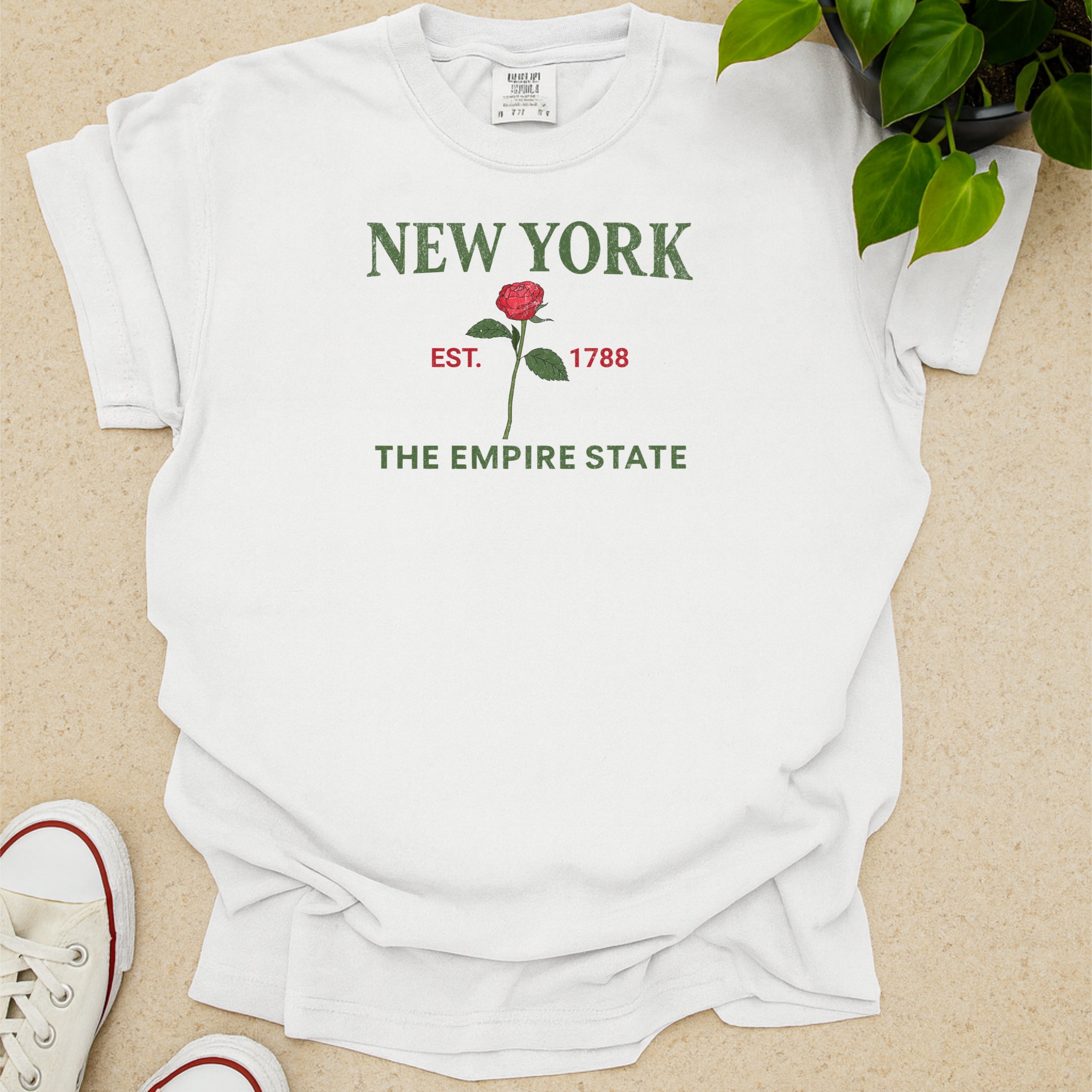 New York State Flower Rose Comfort Colors Souvenir T-Shirt