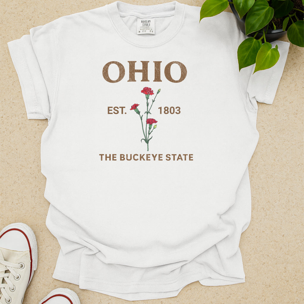 Ohio State Flower Scarlet Carnation Comfort Colors Souvenir T-Shirt