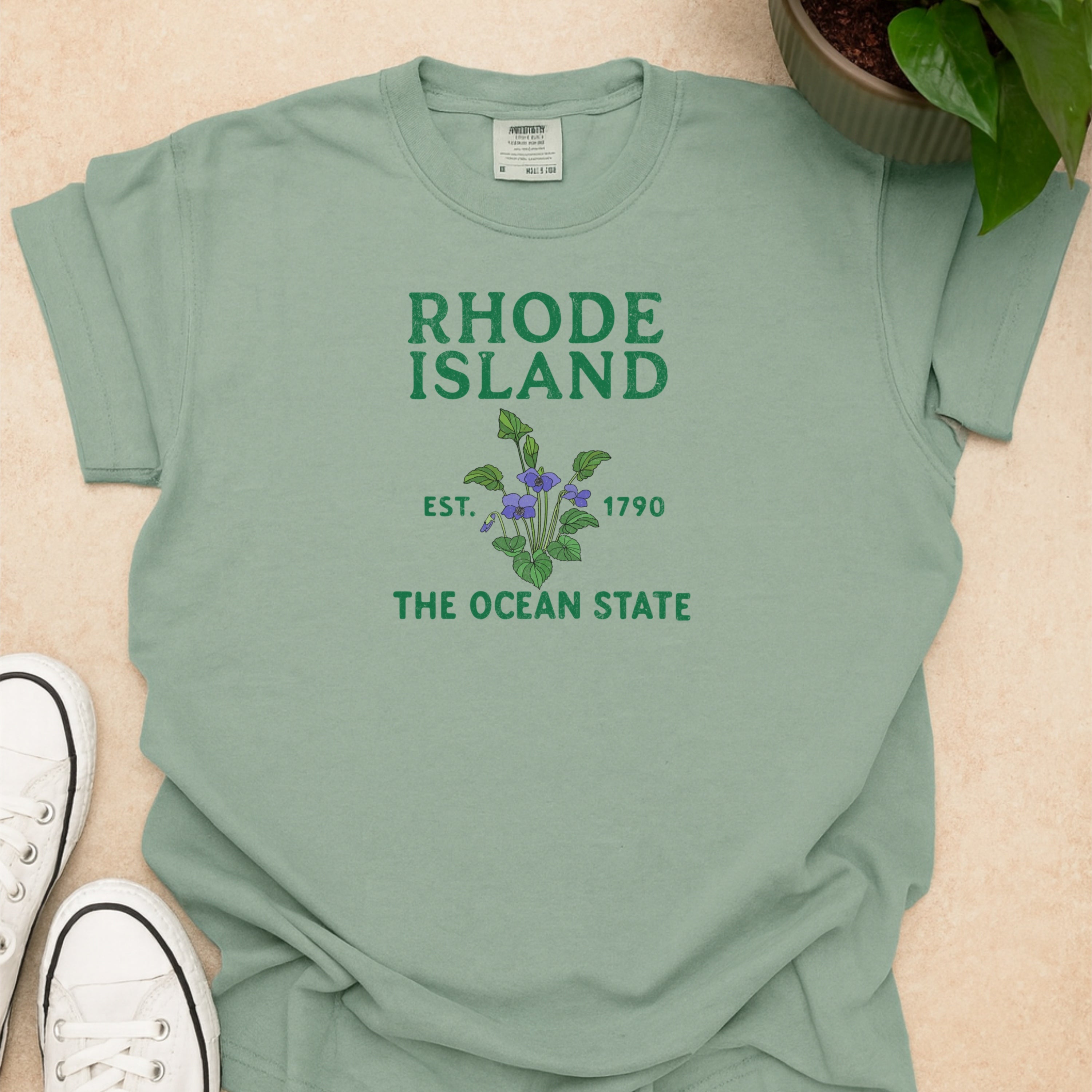 Rhode Island State Flower Violet Comfort Colors Souvenir T-Shirt