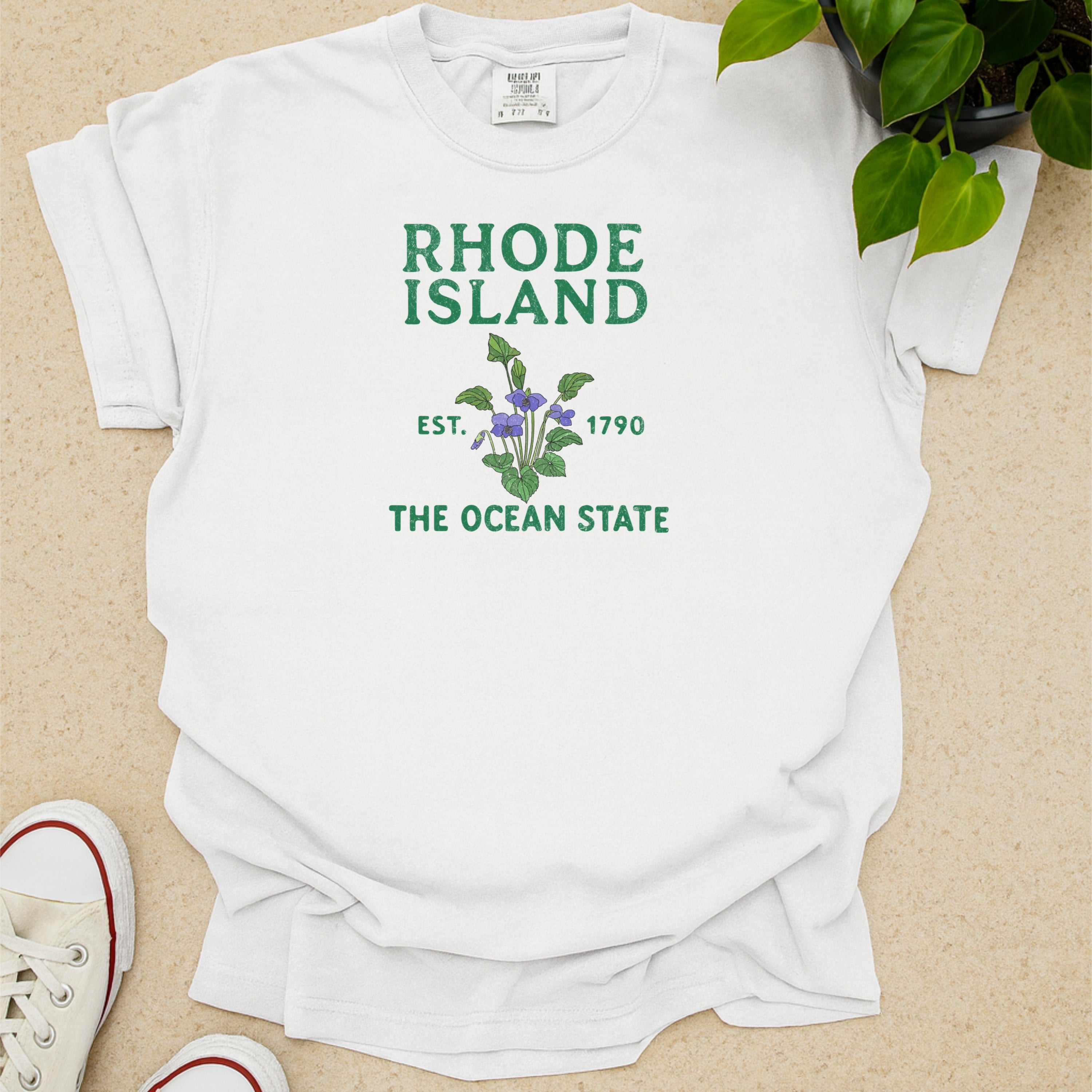 Rhode Island State Flower Violet Comfort Colors Souvenir T-Shirt