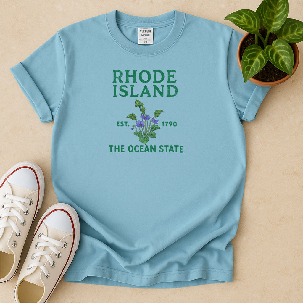Rhode Island State Flower Violet Comfort Colors Souvenir T-Shirt