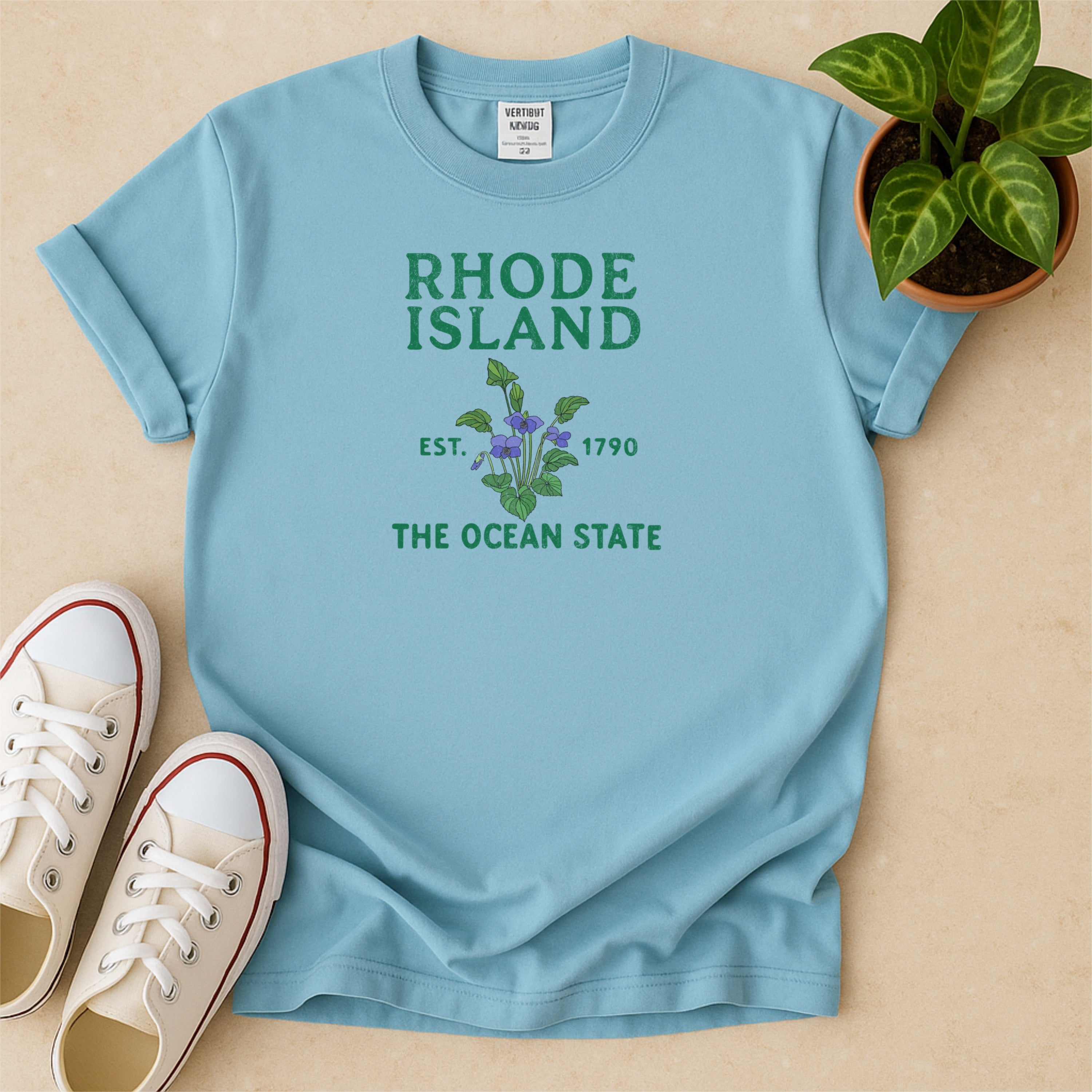 Rhode Island State Flower Violet Comfort Colors Souvenir T-Shirt