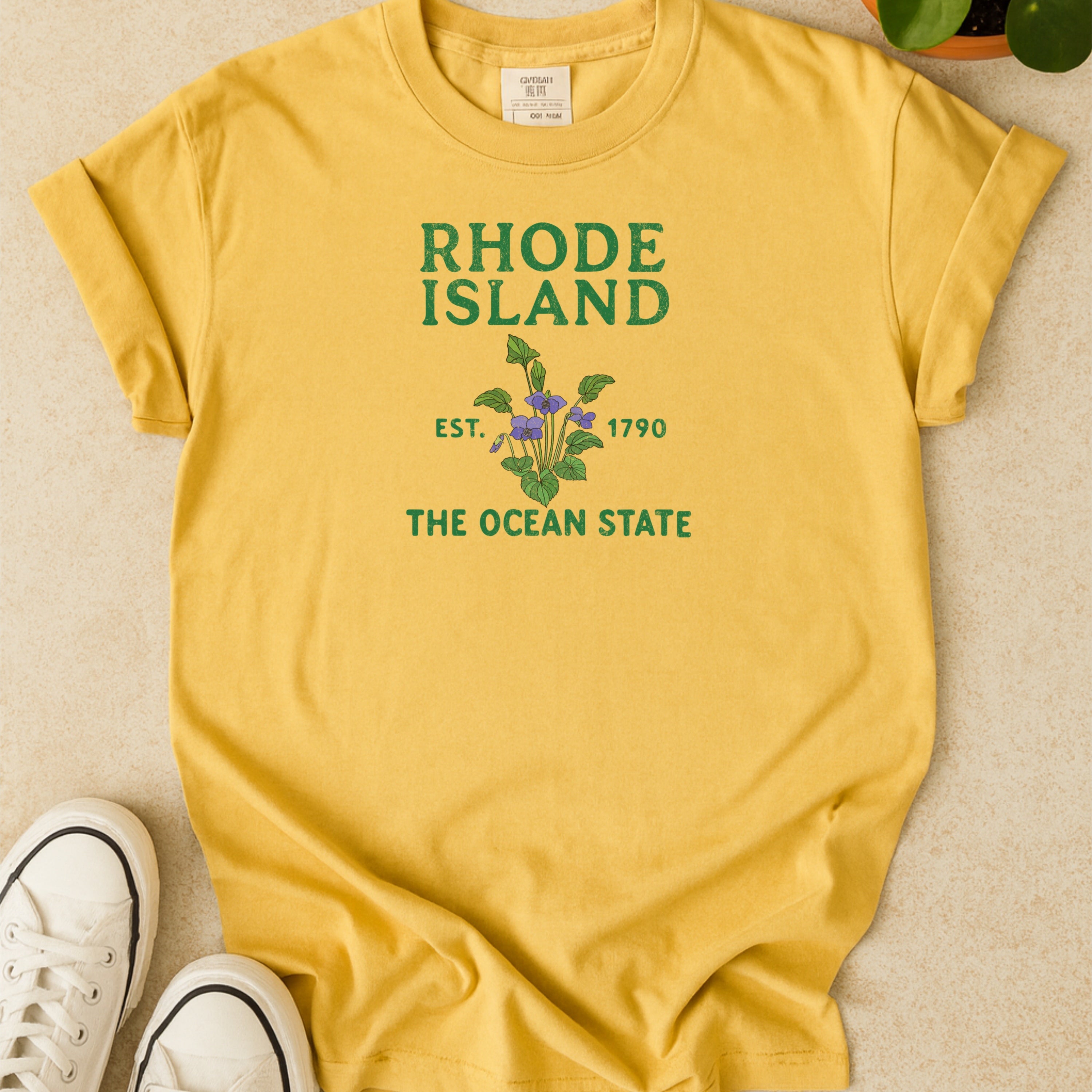 Rhode Island State Flower Violet Comfort Colors Souvenir T-Shirt