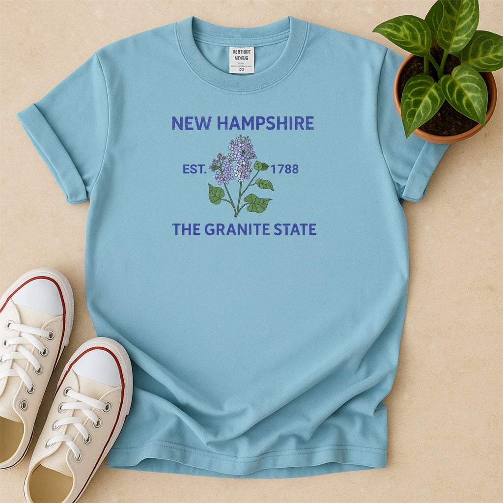 New Hampshire State Flower Purple Lilac Comfort Colors Souvenir T-Shirt