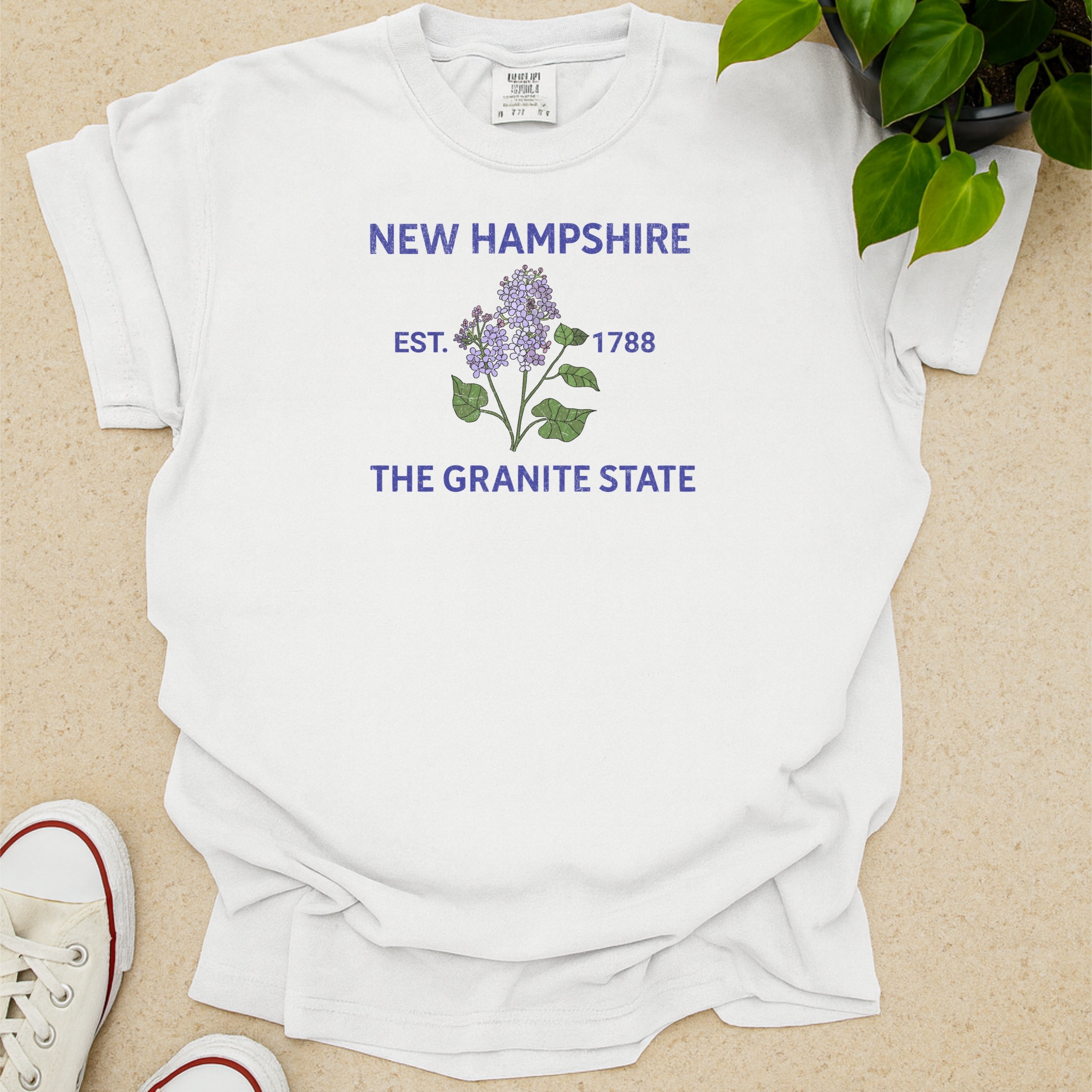 New Hampshire State Flower Purple Lilac Comfort Colors Souvenir T-Shirt
