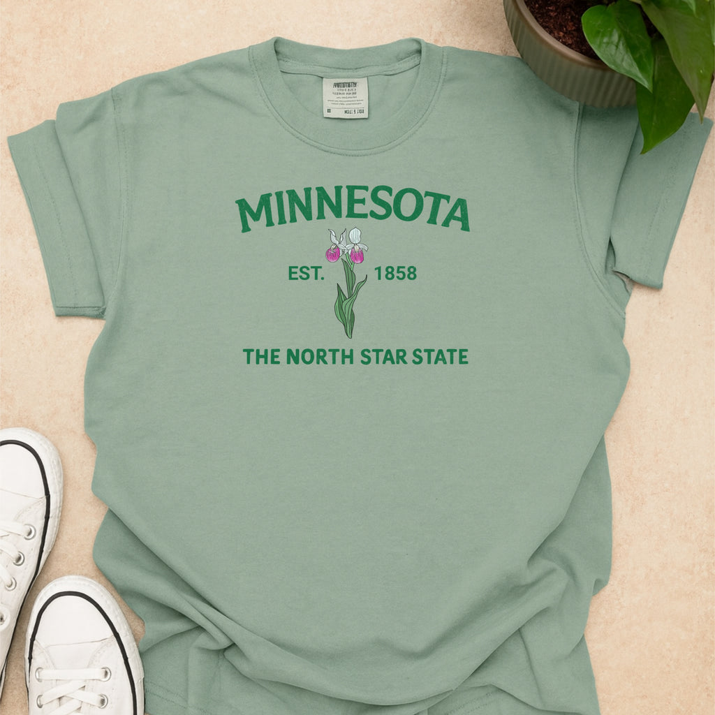 Minnesota State Flower Lady's Slipper Comfort Colors Souvenir T-Shirt