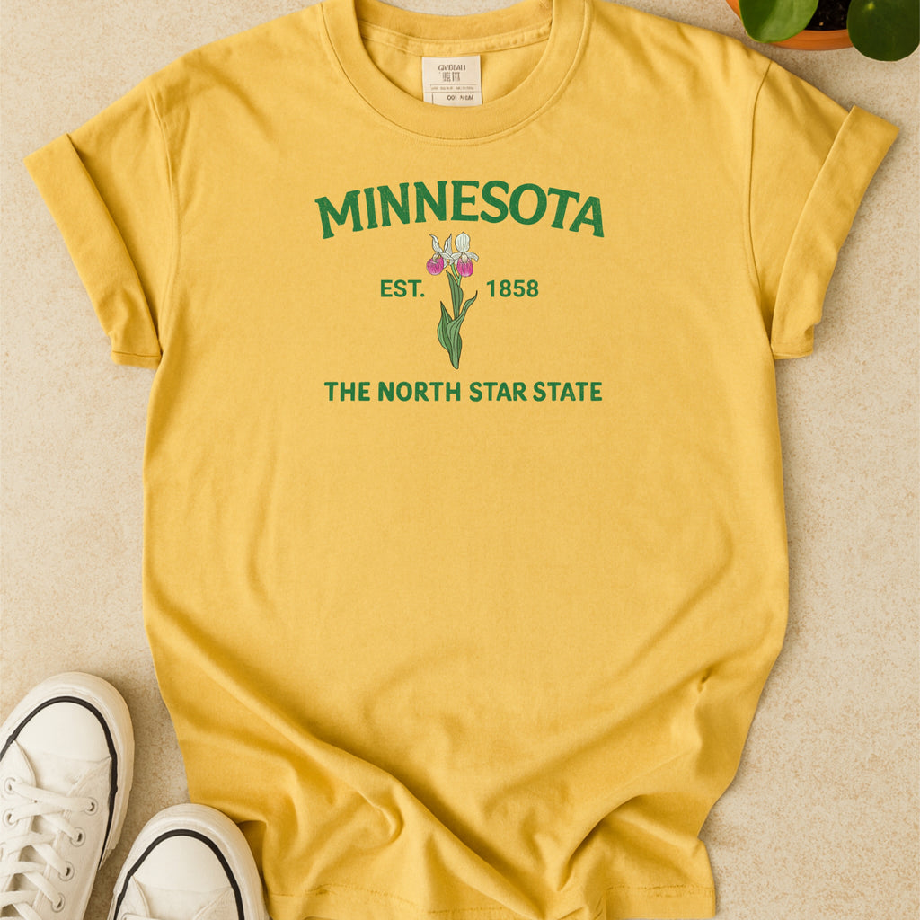 Minnesota State Flower Lady's Slipper Comfort Colors Souvenir T-Shirt