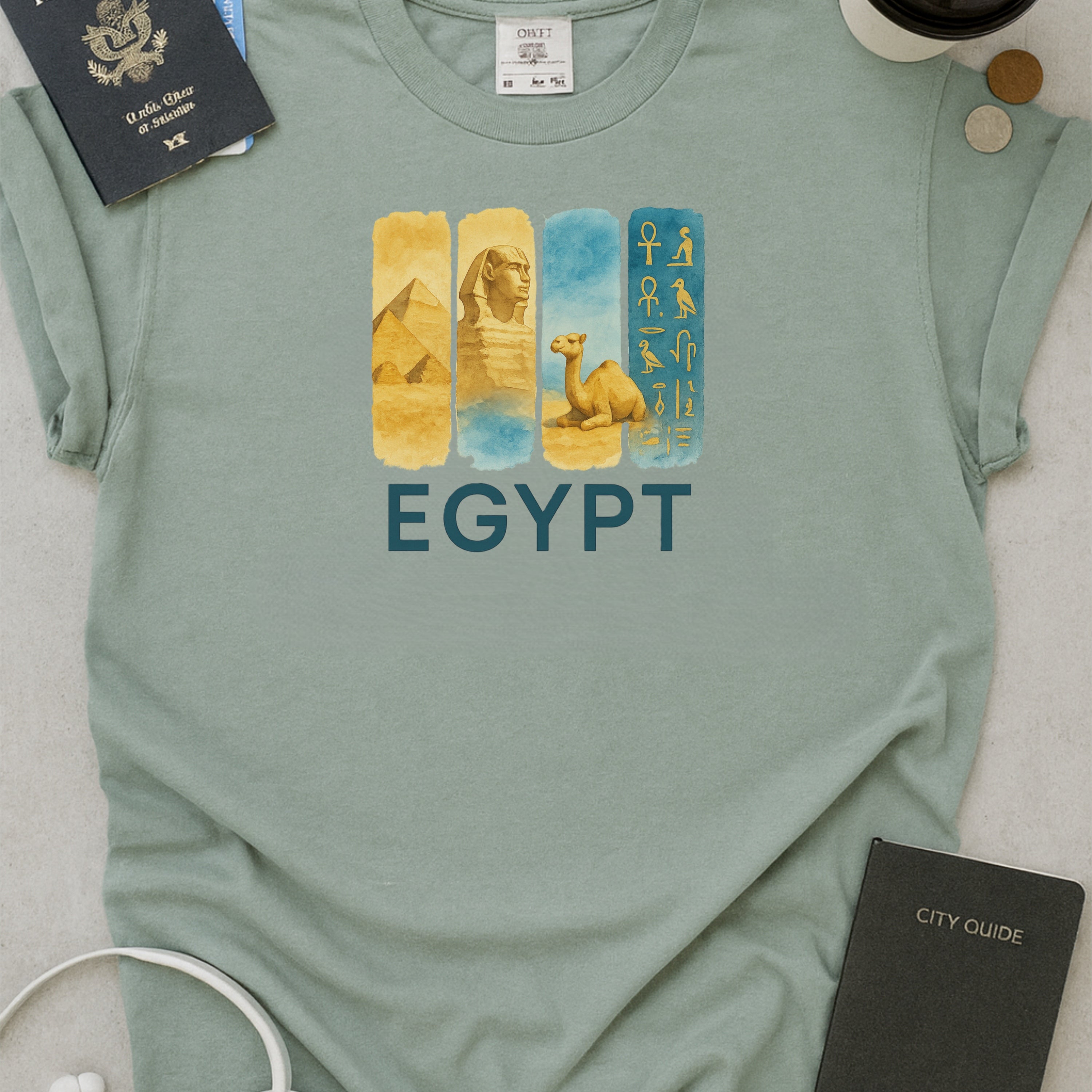 Egypt Brushstroke Watercolor Comfort Colors Souvenir T-Shirt