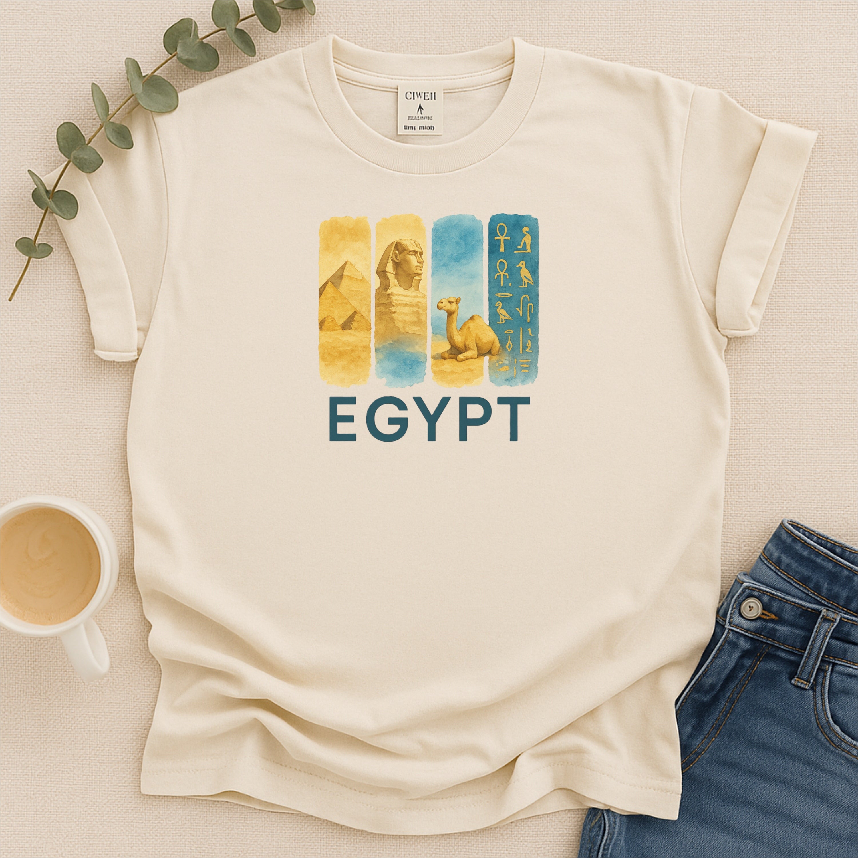 Egypt Brushstroke Watercolor Comfort Colors Souvenir T-Shirt