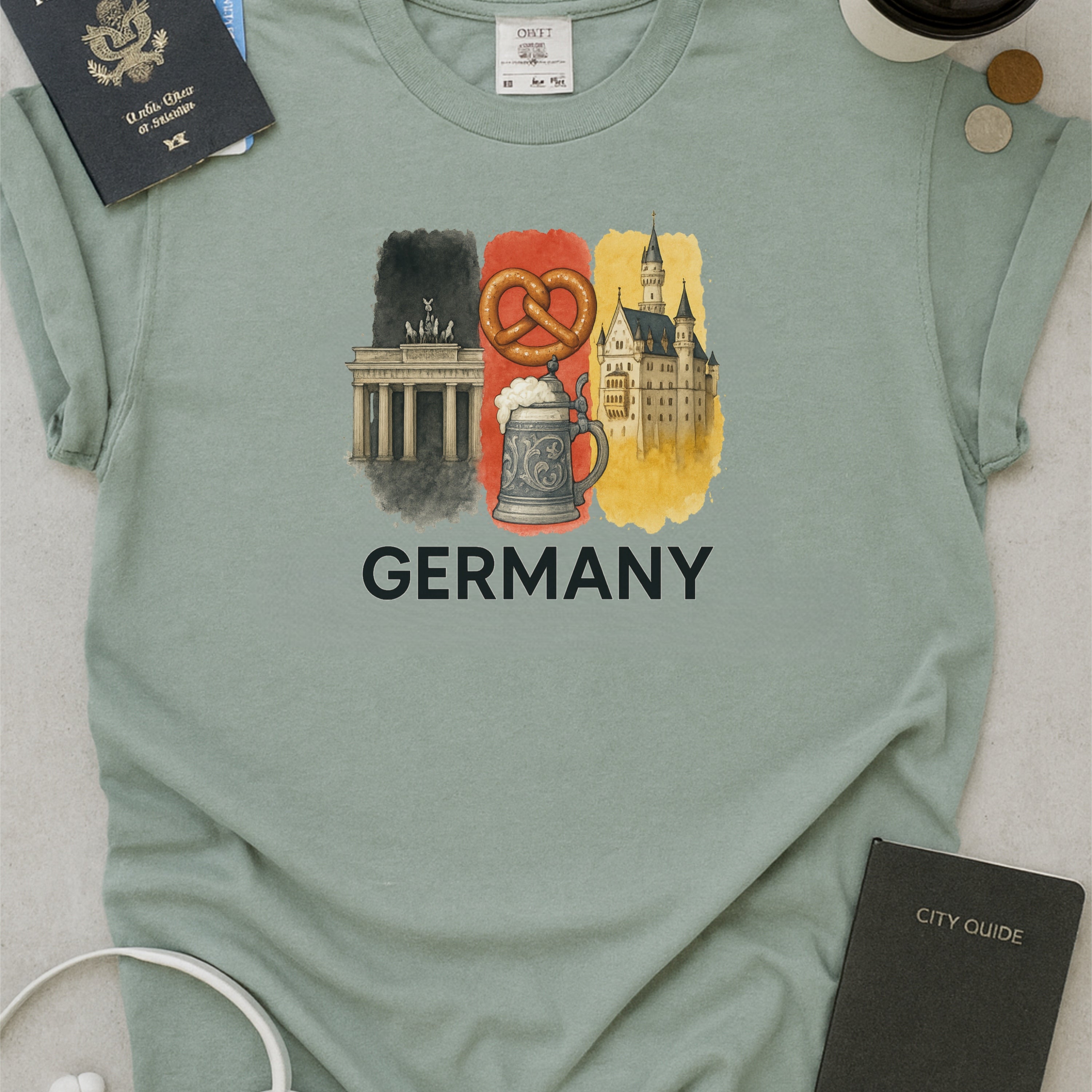 Germany Brushstroke Watercolor Comfort Colors Souvenir T-Shirt