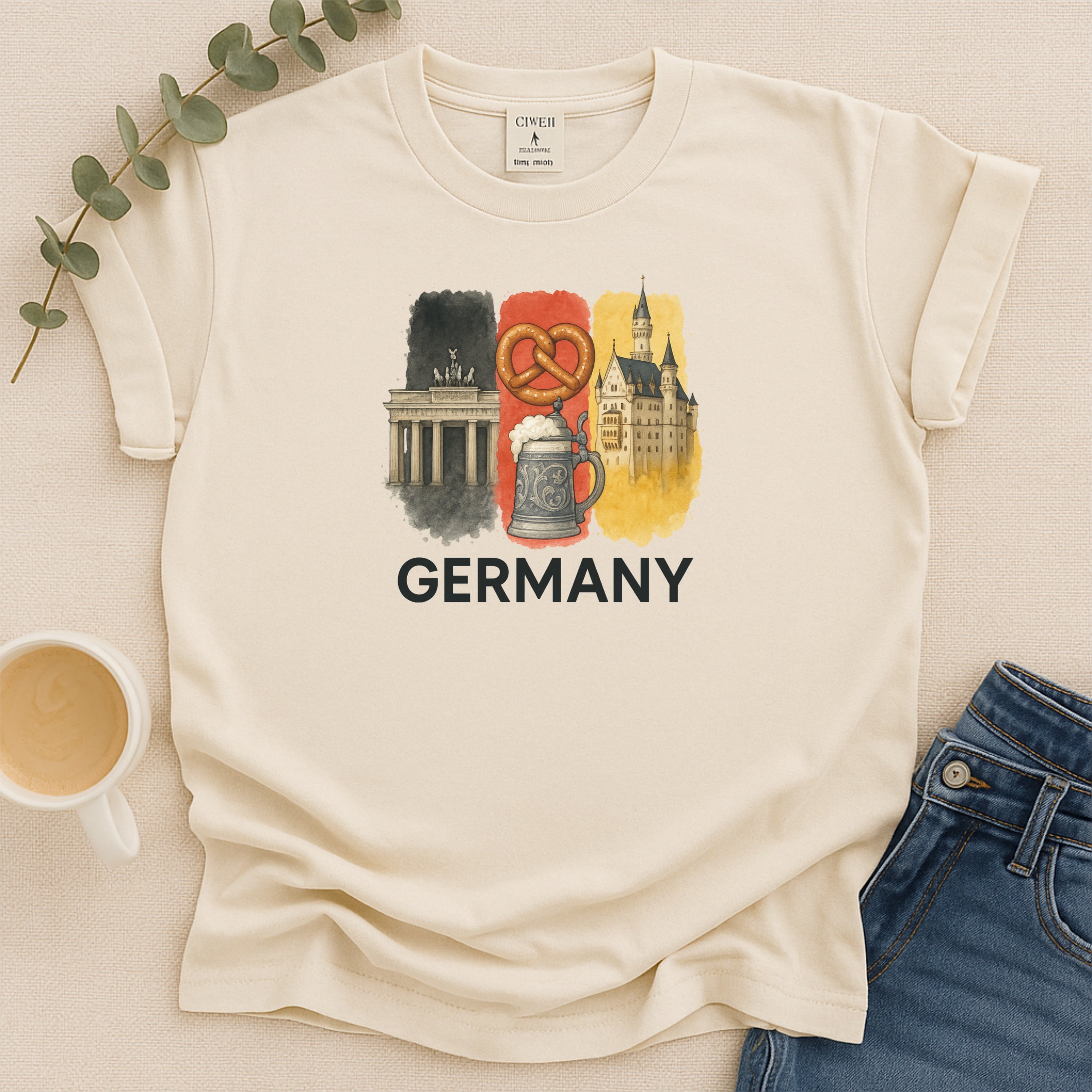Germany Brushstroke Watercolor Comfort Colors Souvenir T-Shirt