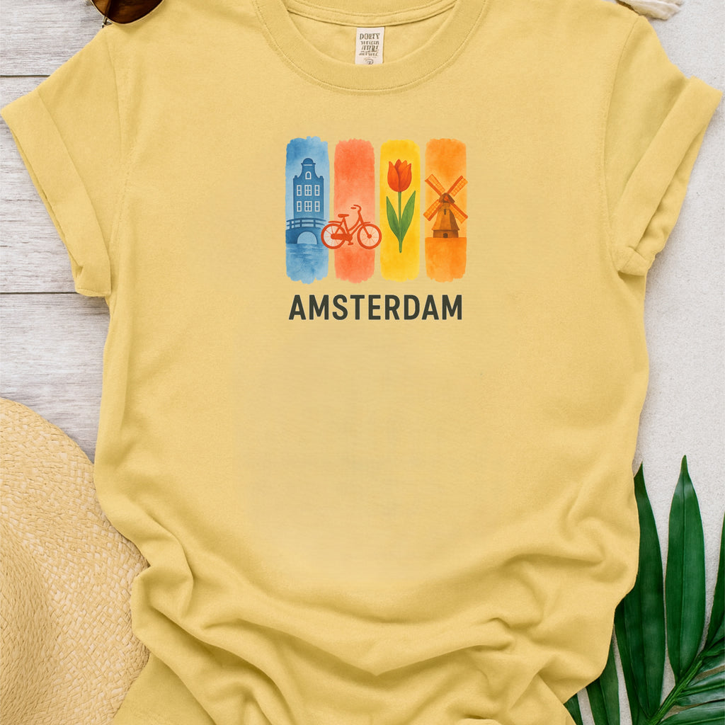 Amsterdam Brushstroke Watercolor Comfort Colors Souvenir T-Shirt