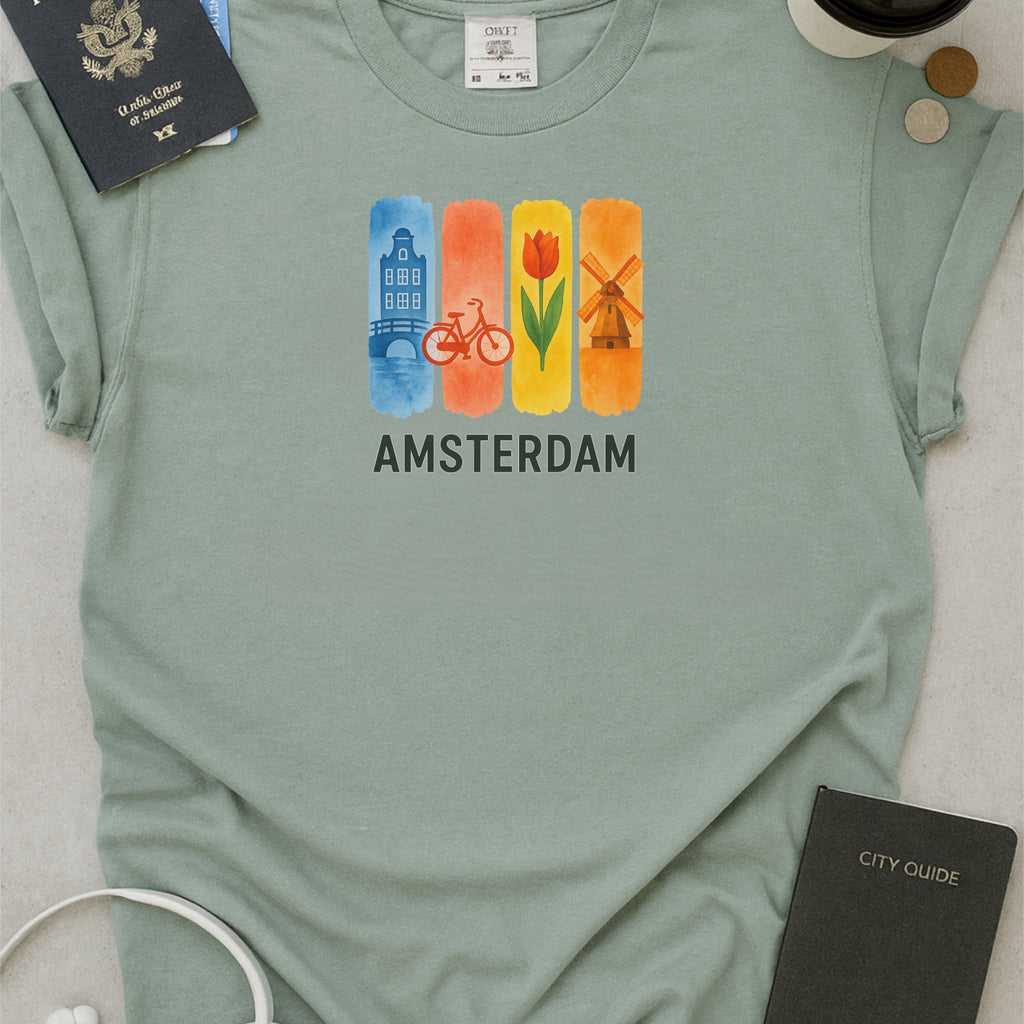 Amsterdam Brushstroke Watercolor Comfort Colors Souvenir T-Shirt
