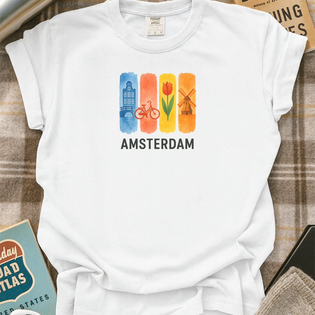 Amsterdam Brushstroke Watercolor Comfort Colors Souvenir T-Shirt