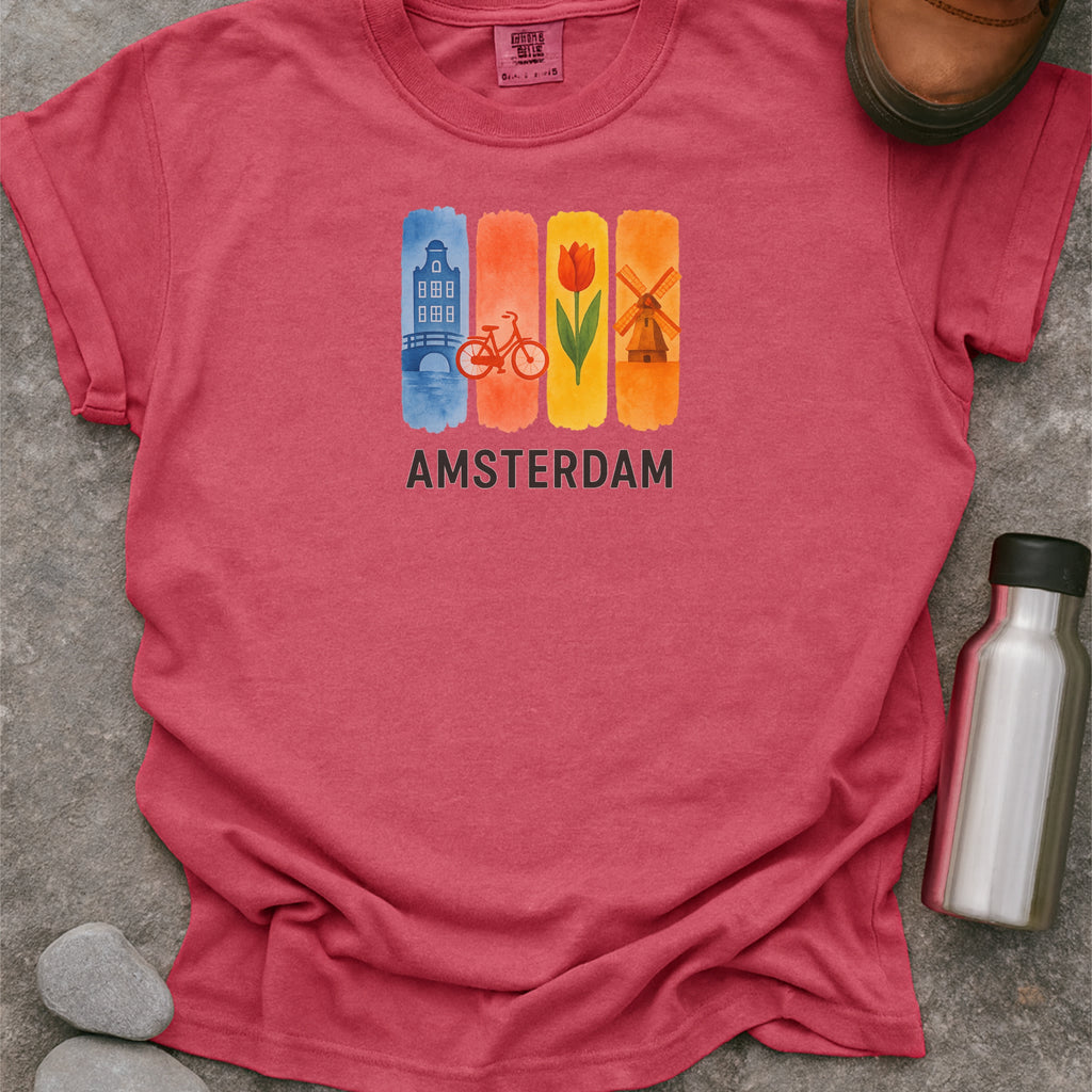 Amsterdam Brushstroke Watercolor Comfort Colors Souvenir T-Shirt