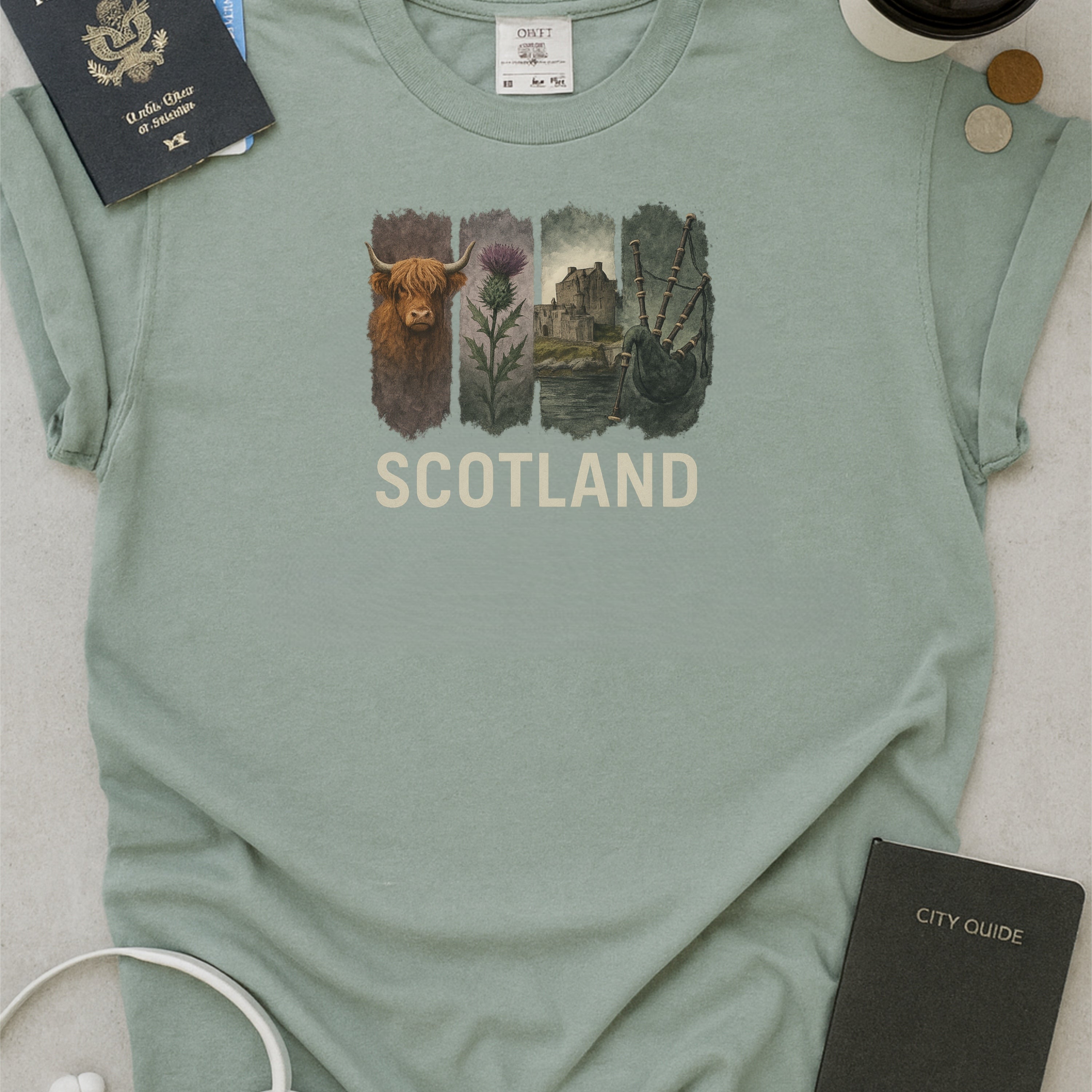 Scotland Brushstroke Watercolor Comfort Colors Souvenir T-Shirt