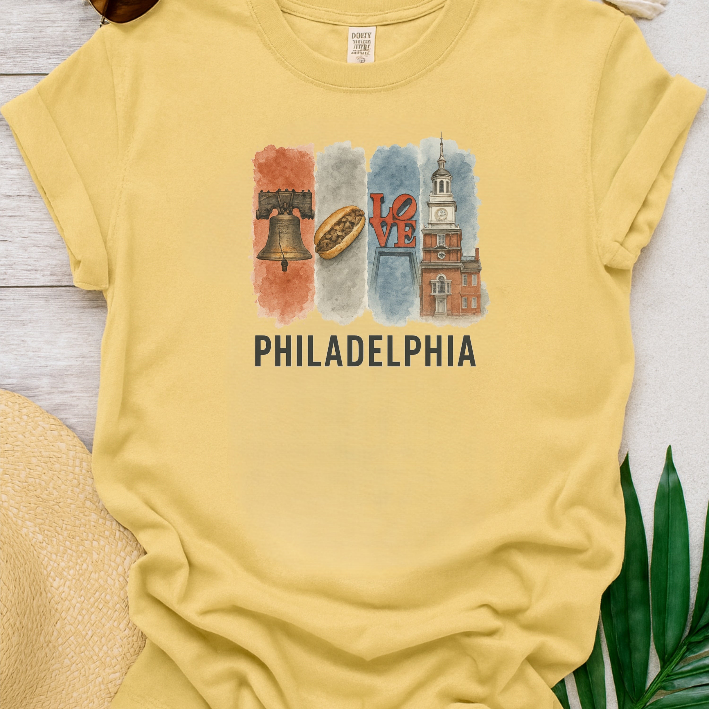 Philadelphia Brushstroke Watercolor Comfort Colors Souvenir T-Shirt