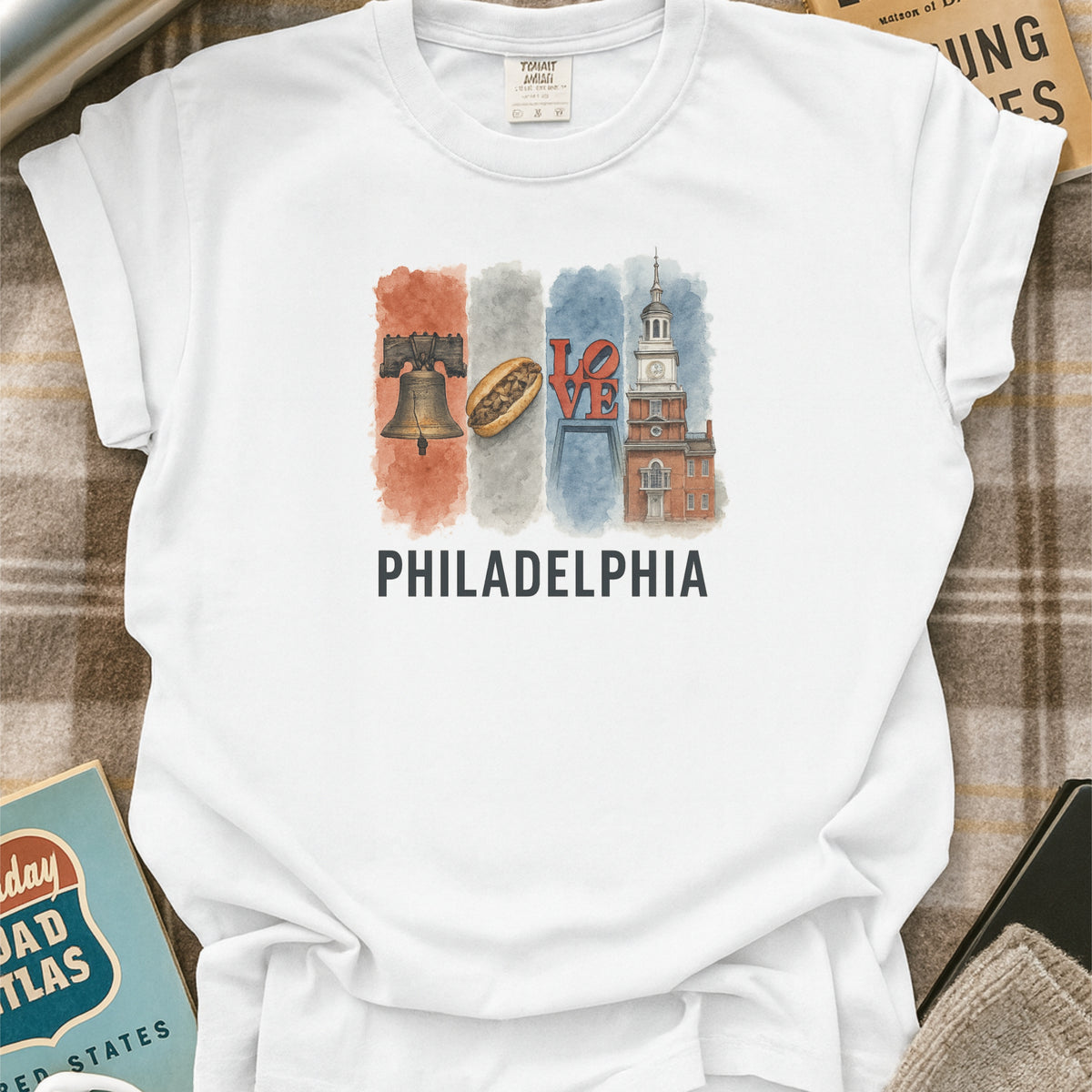 Philadelphia Brushstroke Watercolor Comfort Colors Souvenir T-Shirt