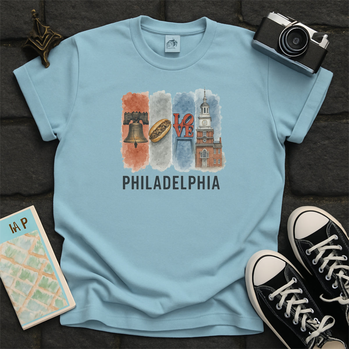 Philadelphia Brushstroke Watercolor Comfort Colors Souvenir T-Shirt
