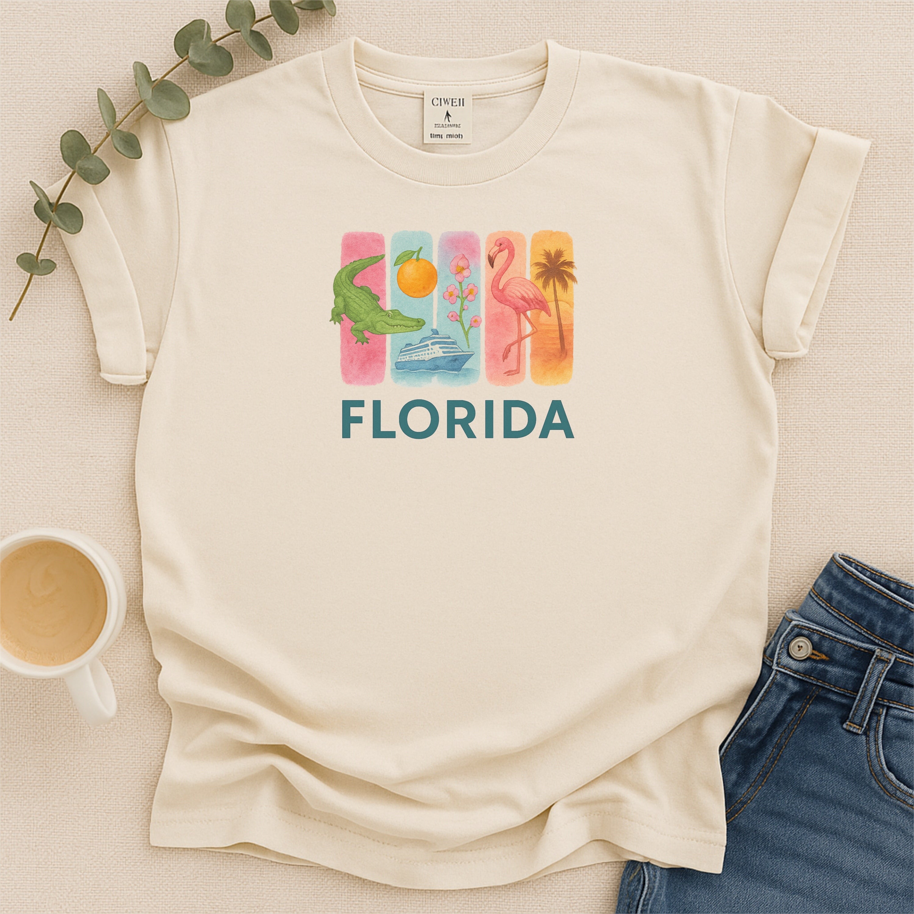 Florida Brushstroke Watercolor Comfort Colors Souvenir T-Shirt