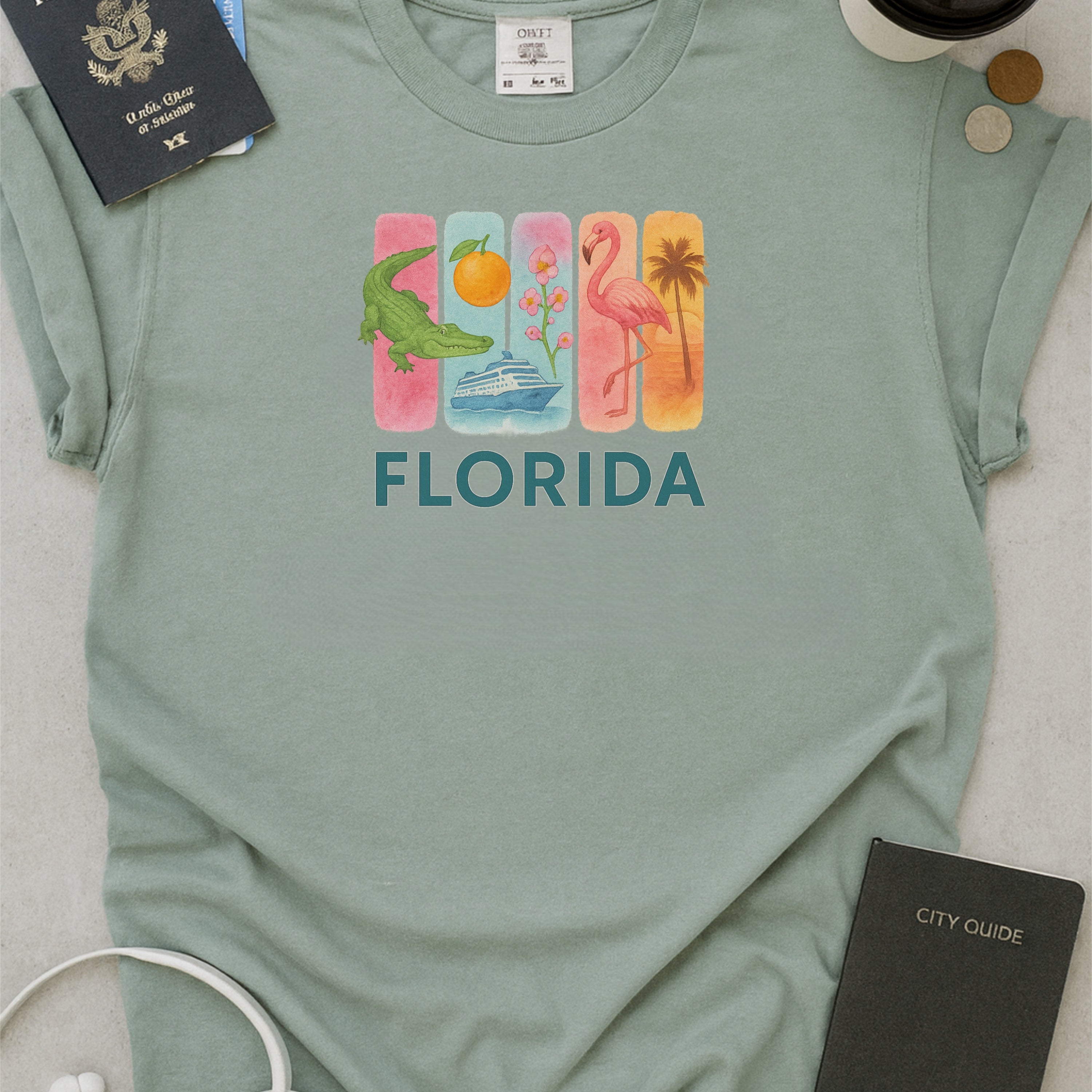 Florida Brushstroke Watercolor Comfort Colors Souvenir T-Shirt