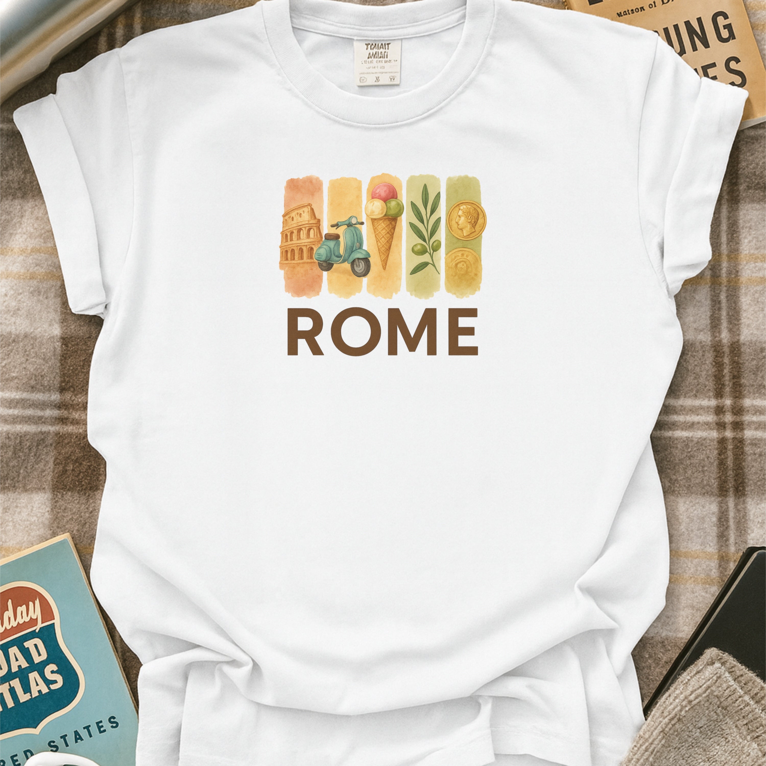 Rome Brushstroke Watercolor Comfort Colors Souvenir T-Shirt
