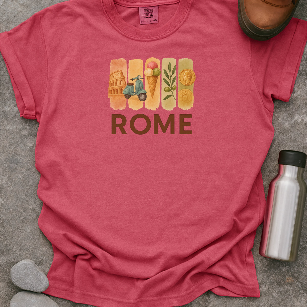 Rome Brushstroke Watercolor Comfort Colors Souvenir T-Shirt