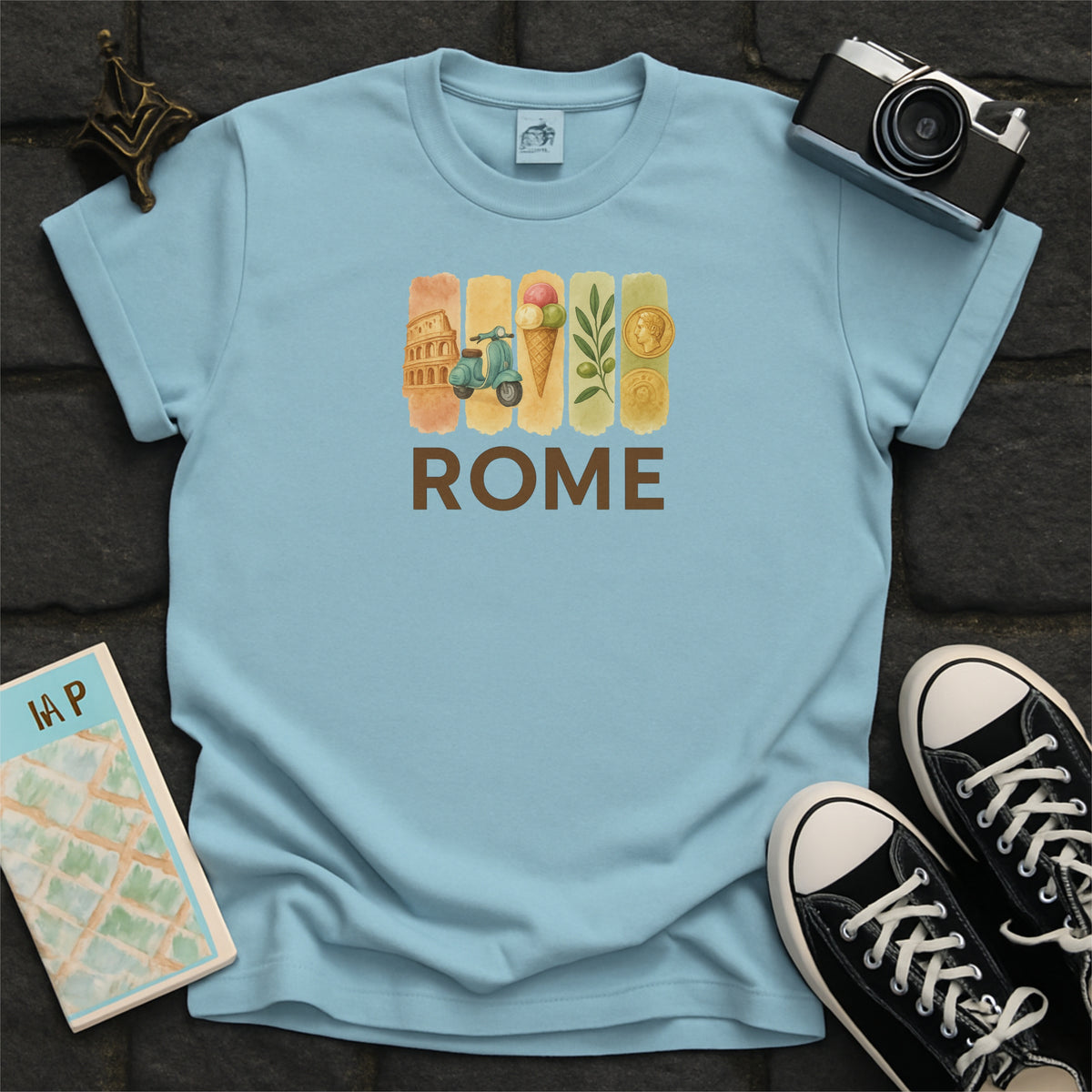 Rome Brushstroke Watercolor Comfort Colors Souvenir T-Shirt