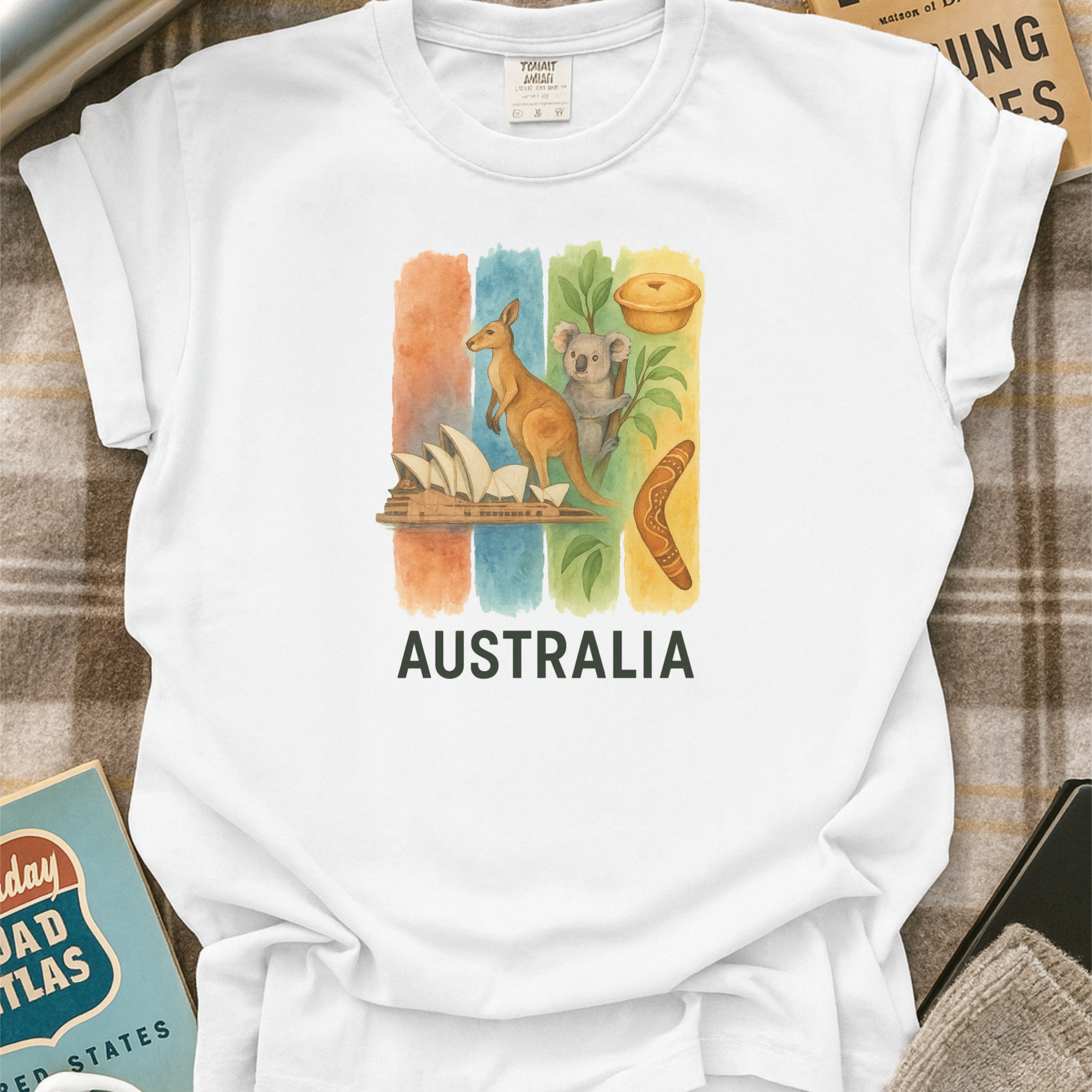 Australia Brushstroke Watercolor Comfort Colors Souvenir T-Shirt