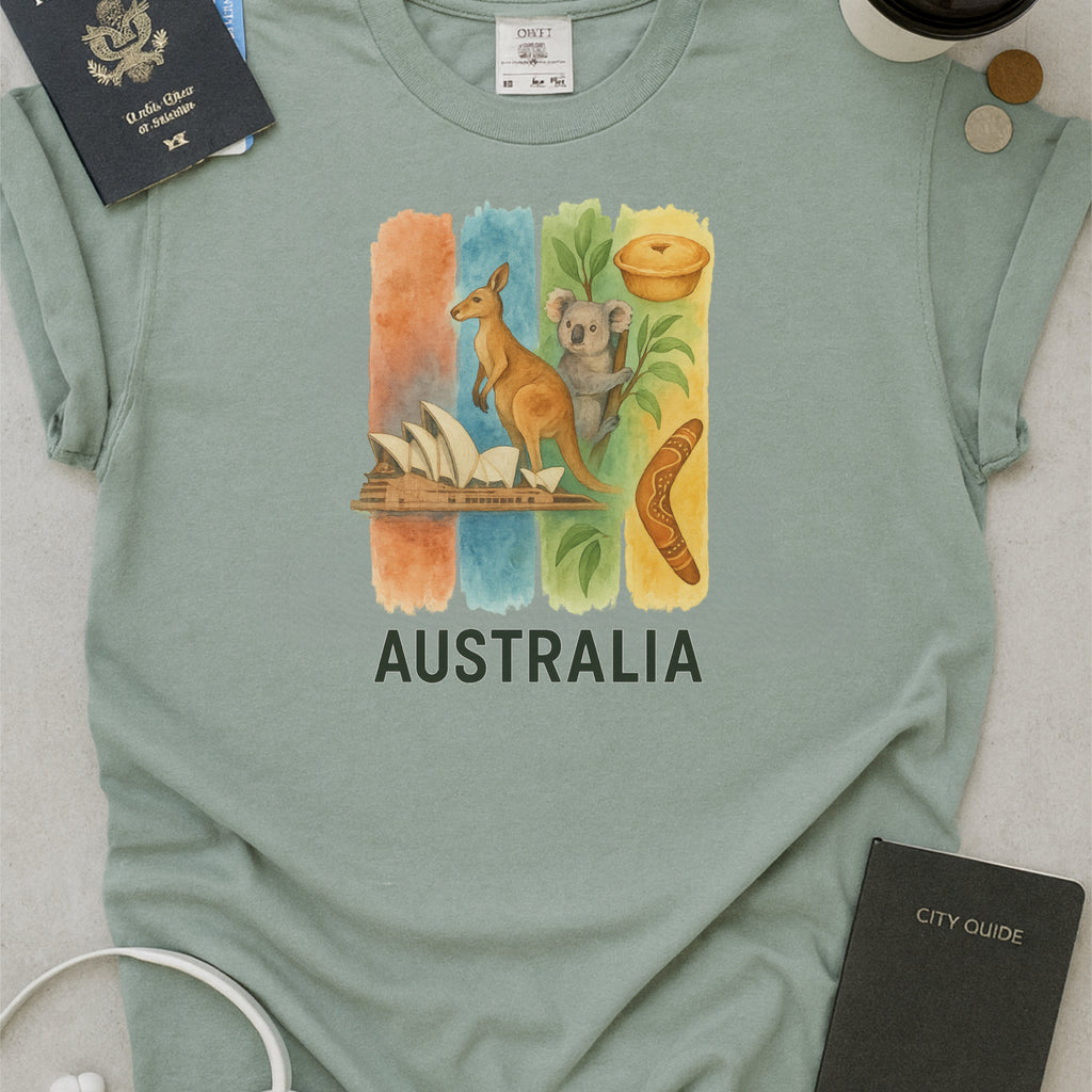 Australia Brushstroke Watercolor Comfort Colors Souvenir T-Shirt