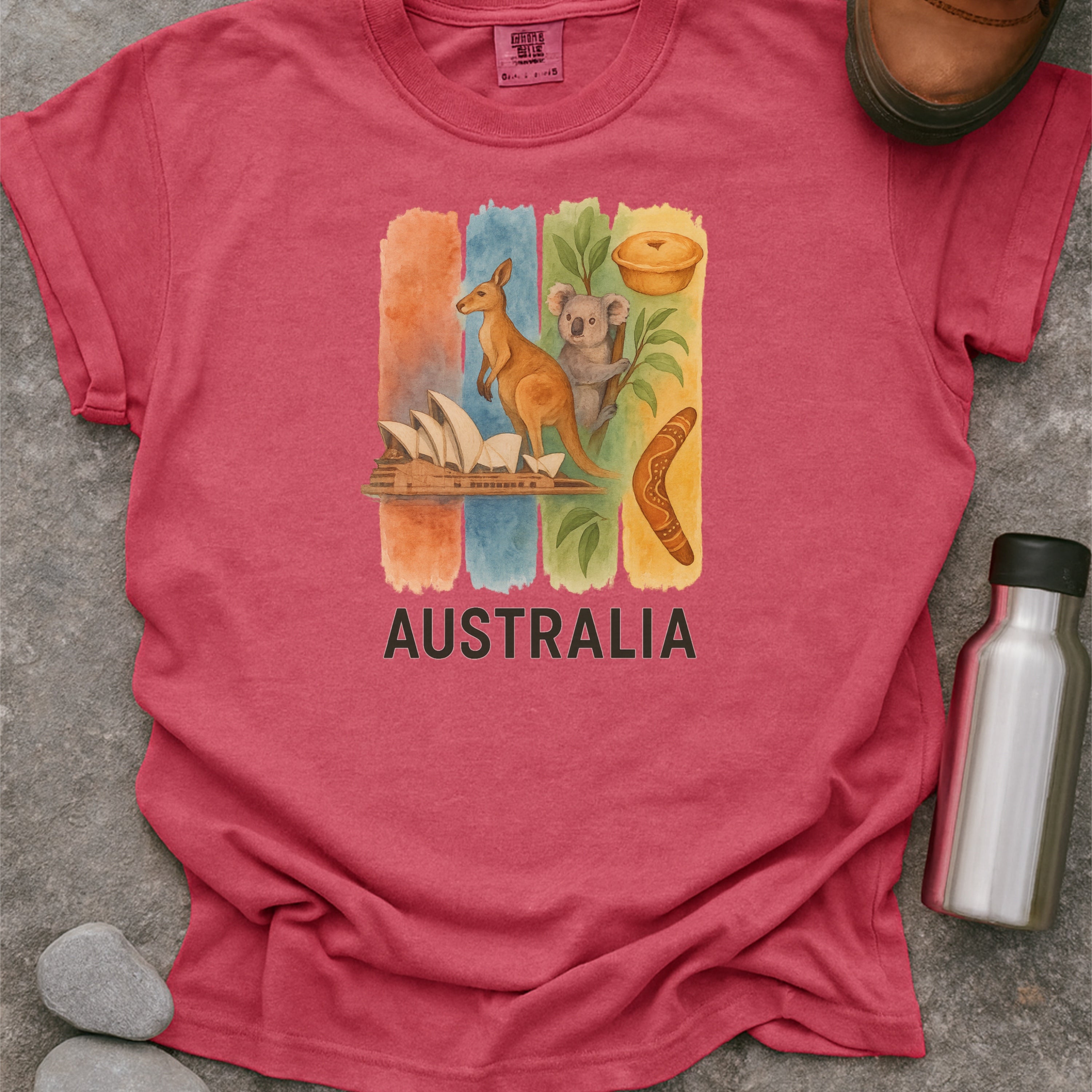 Australia Brushstroke Watercolor Comfort Colors Souvenir T-Shirt