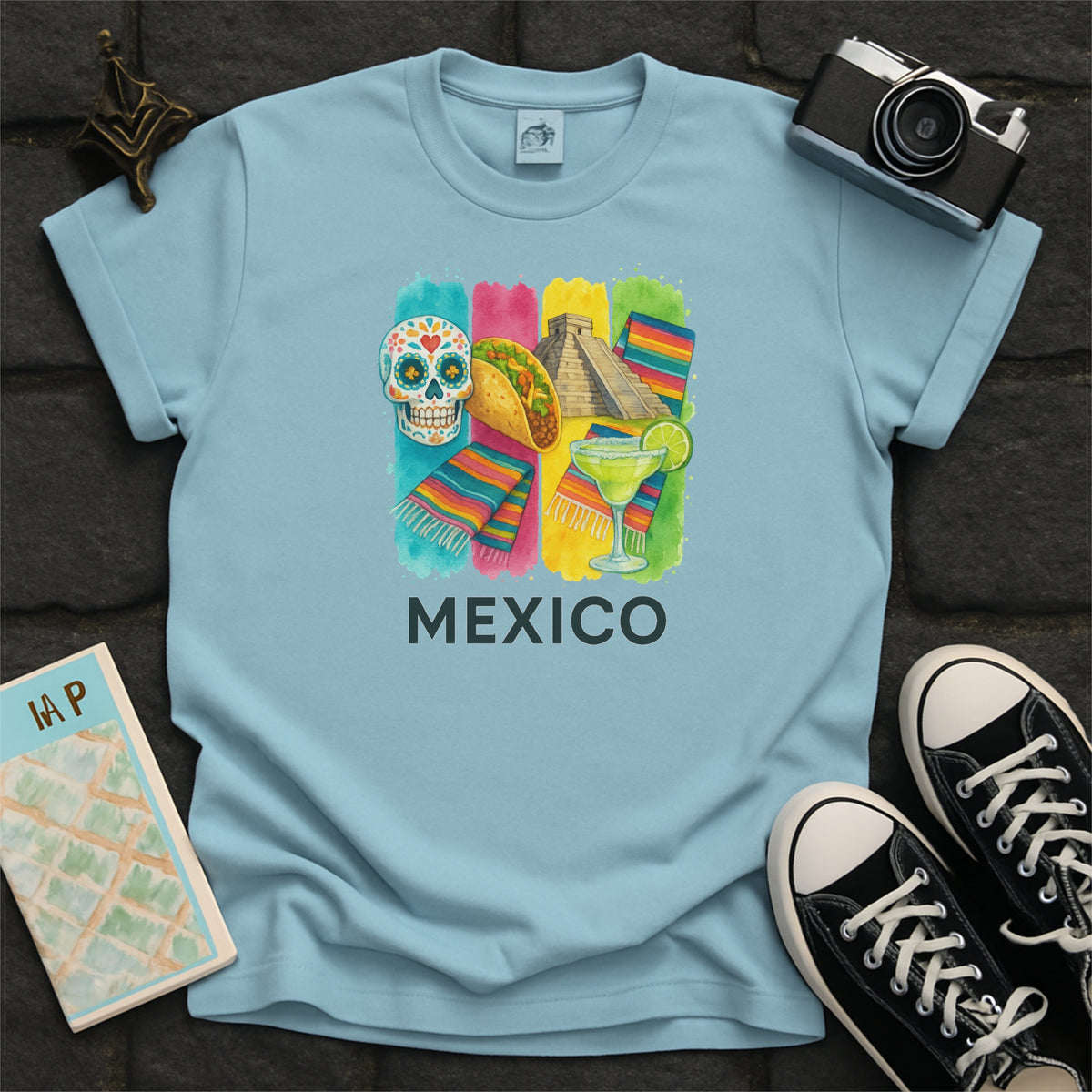 Mexico Brushstroke Watercolor Comfort Colors Souvenir T-Shirt