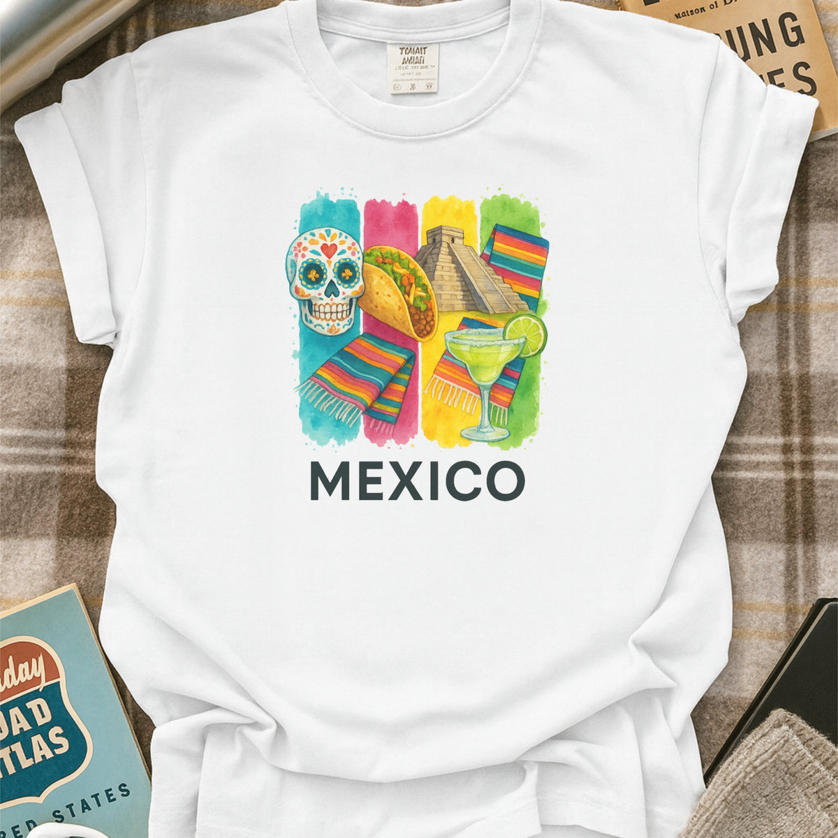 Mexico Brushstroke Watercolor Comfort Colors Souvenir T-Shirt