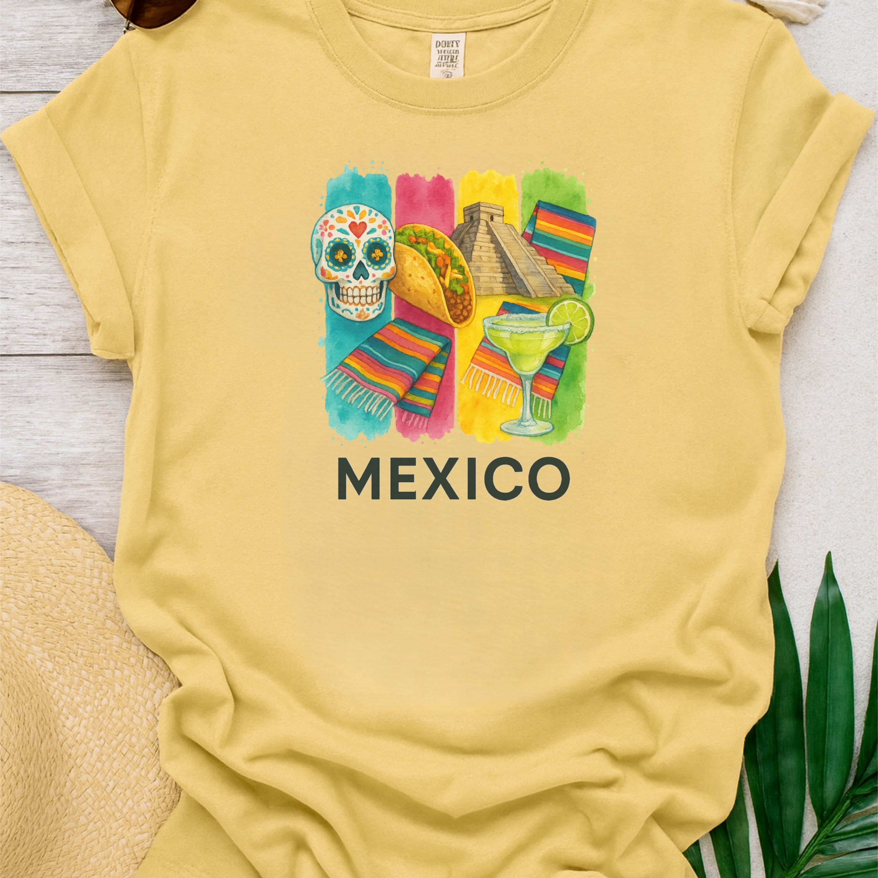 Mexico Brushstroke Watercolor Comfort Colors Souvenir T-Shirt