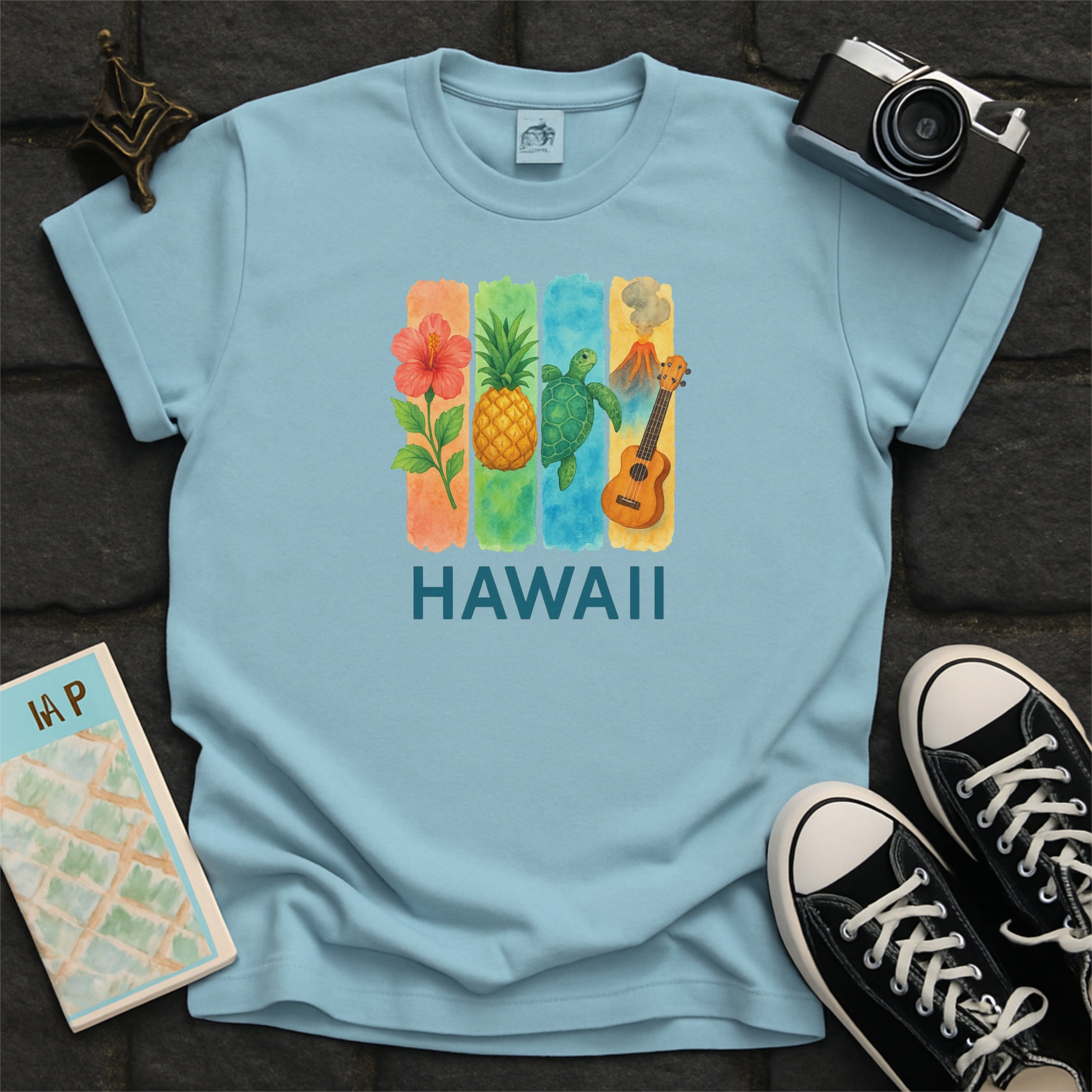Hawaii Brushstroke Watercolor Comfort Colors Souvenir T-Shirt
