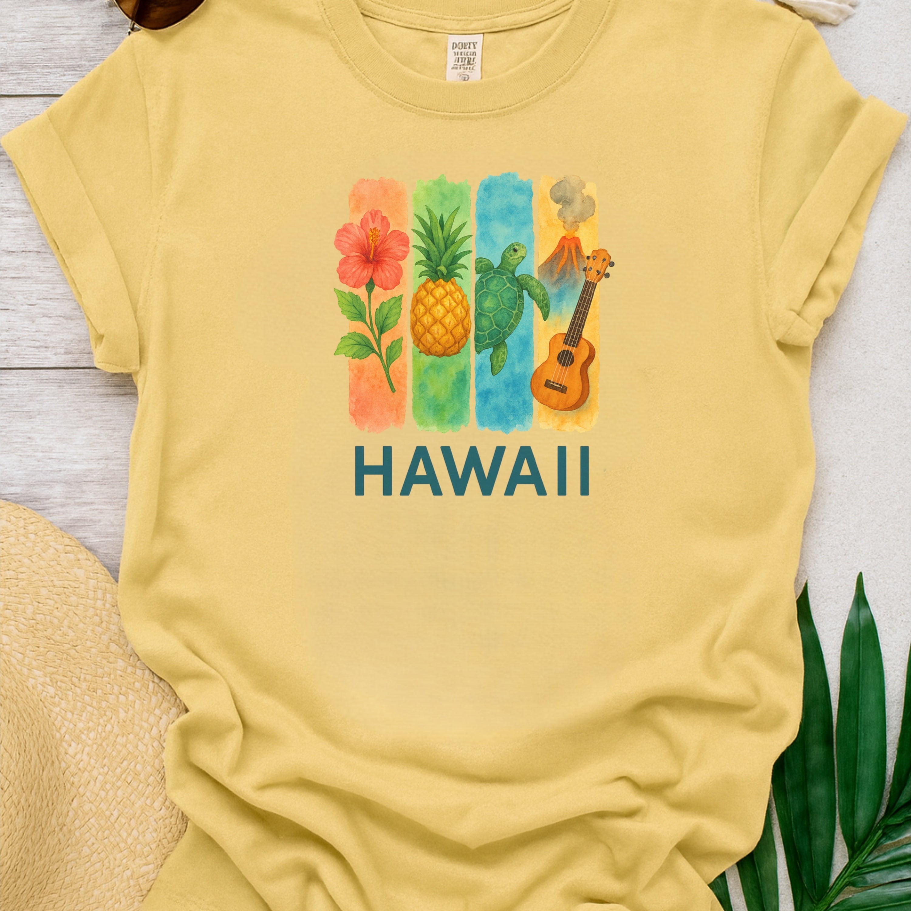 Hawaii Brushstroke Watercolor Comfort Colors Souvenir T-Shirt