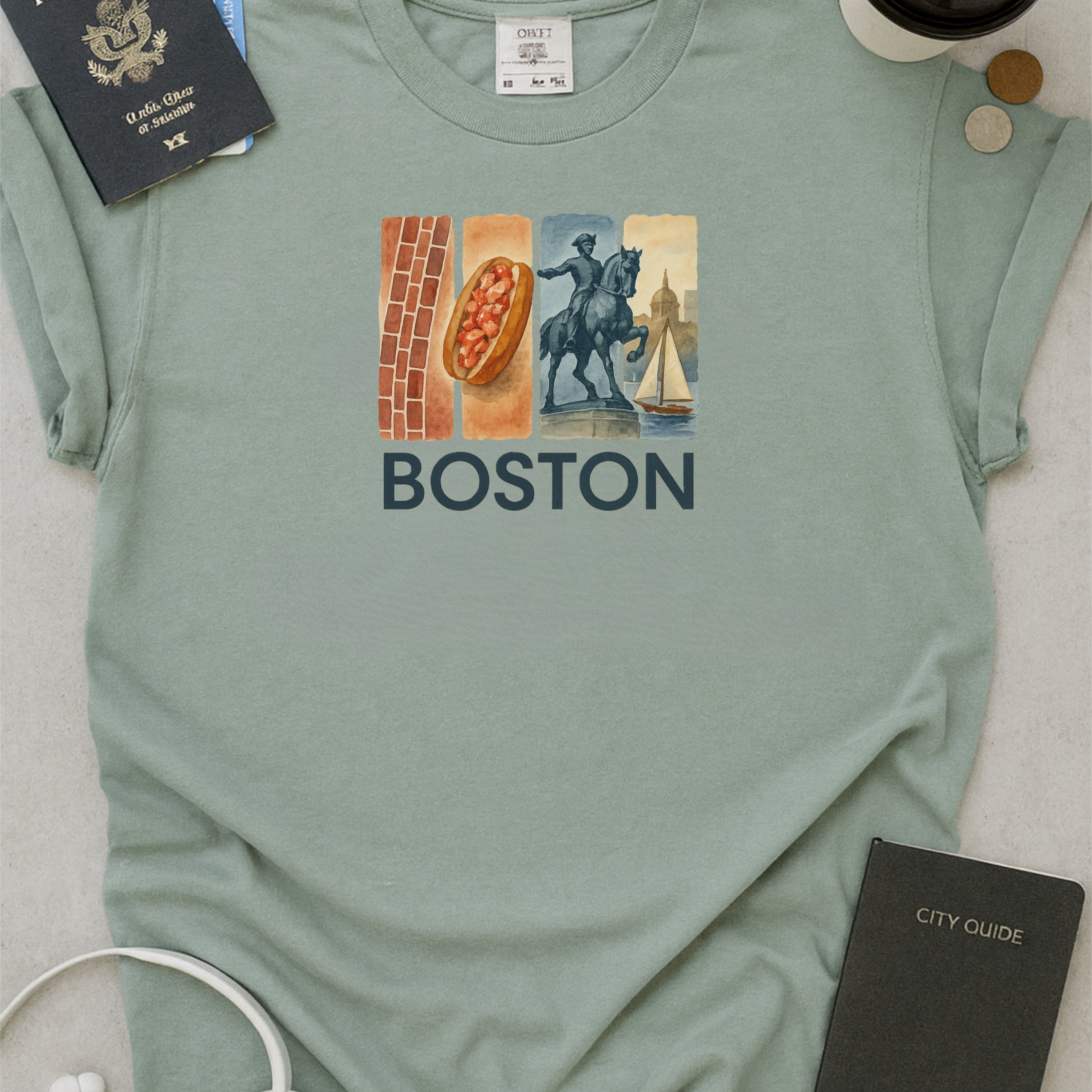 Boston Brushstroke Watercolor Comfort Colors Souvenir T-Shirt