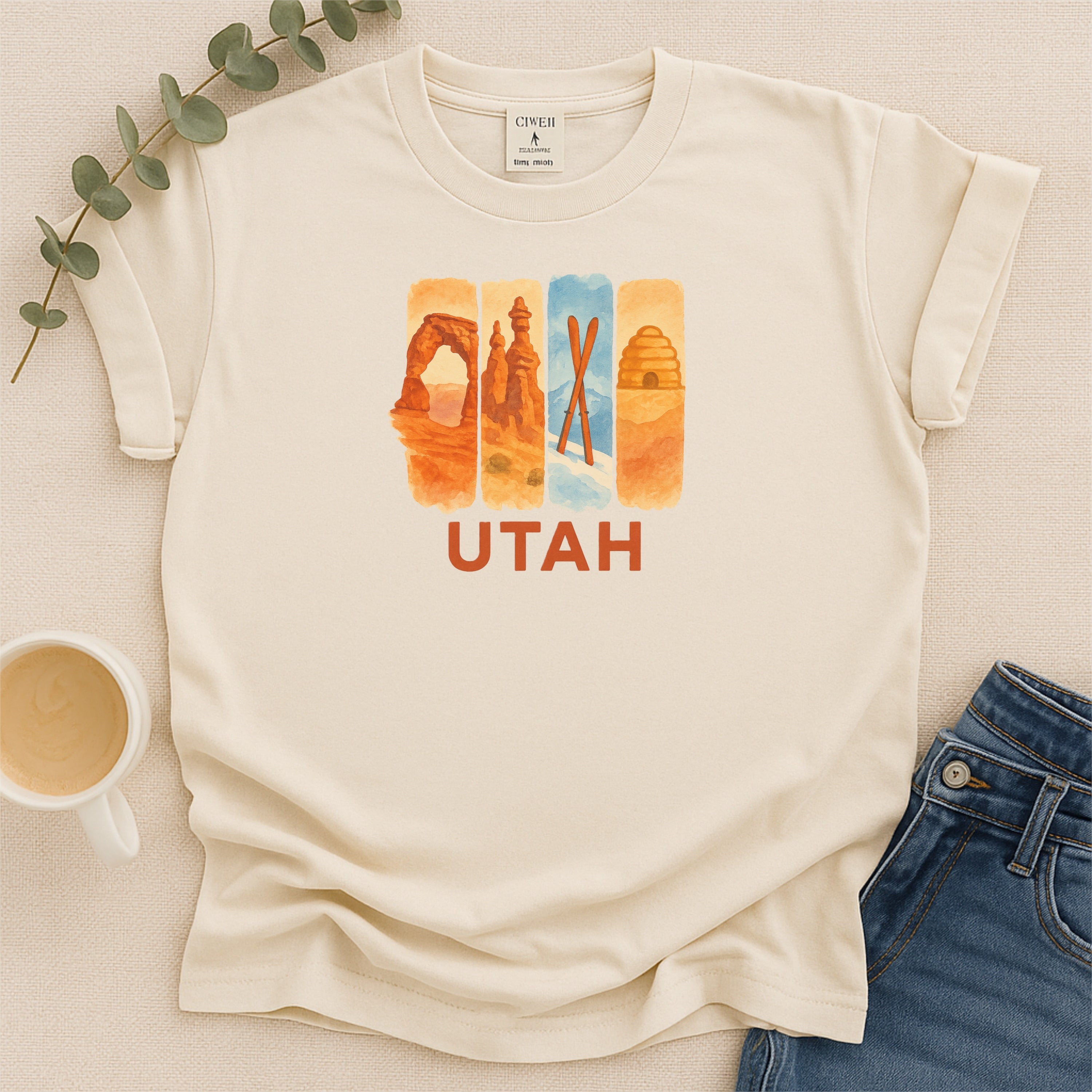 Utah Brushstroke Watercolor Comfort Colors Souvenir T-Shirt