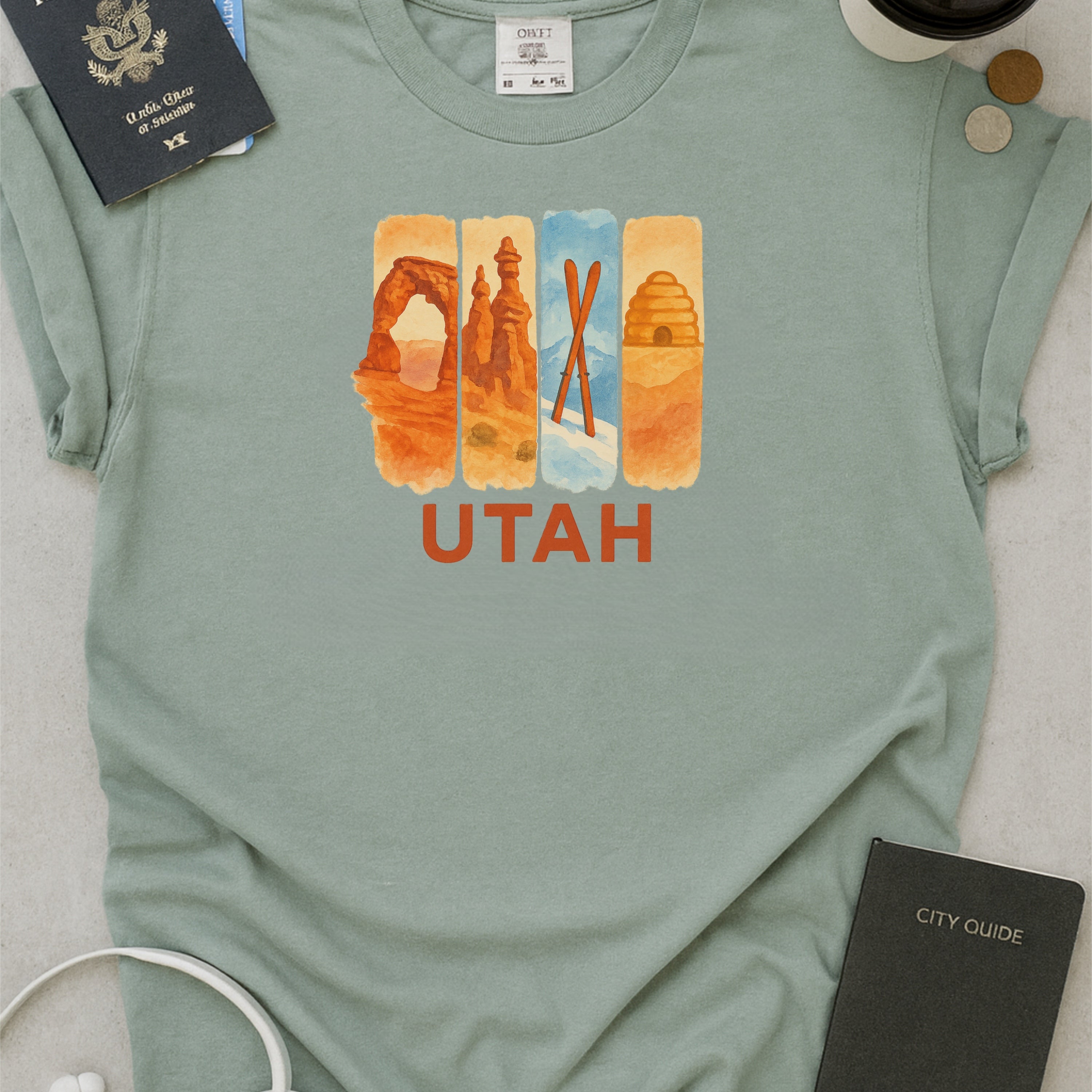 Utah Brushstroke Watercolor Comfort Colors Souvenir T-Shirt