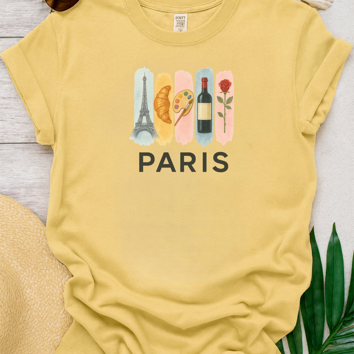 Paris Brushstroke Watercolor Comfort Colors Souvenir T-Shirt