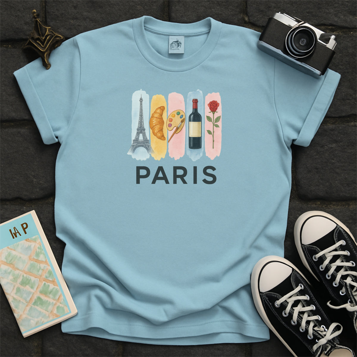 Paris Brushstroke Watercolor Comfort Colors Souvenir T-Shirt