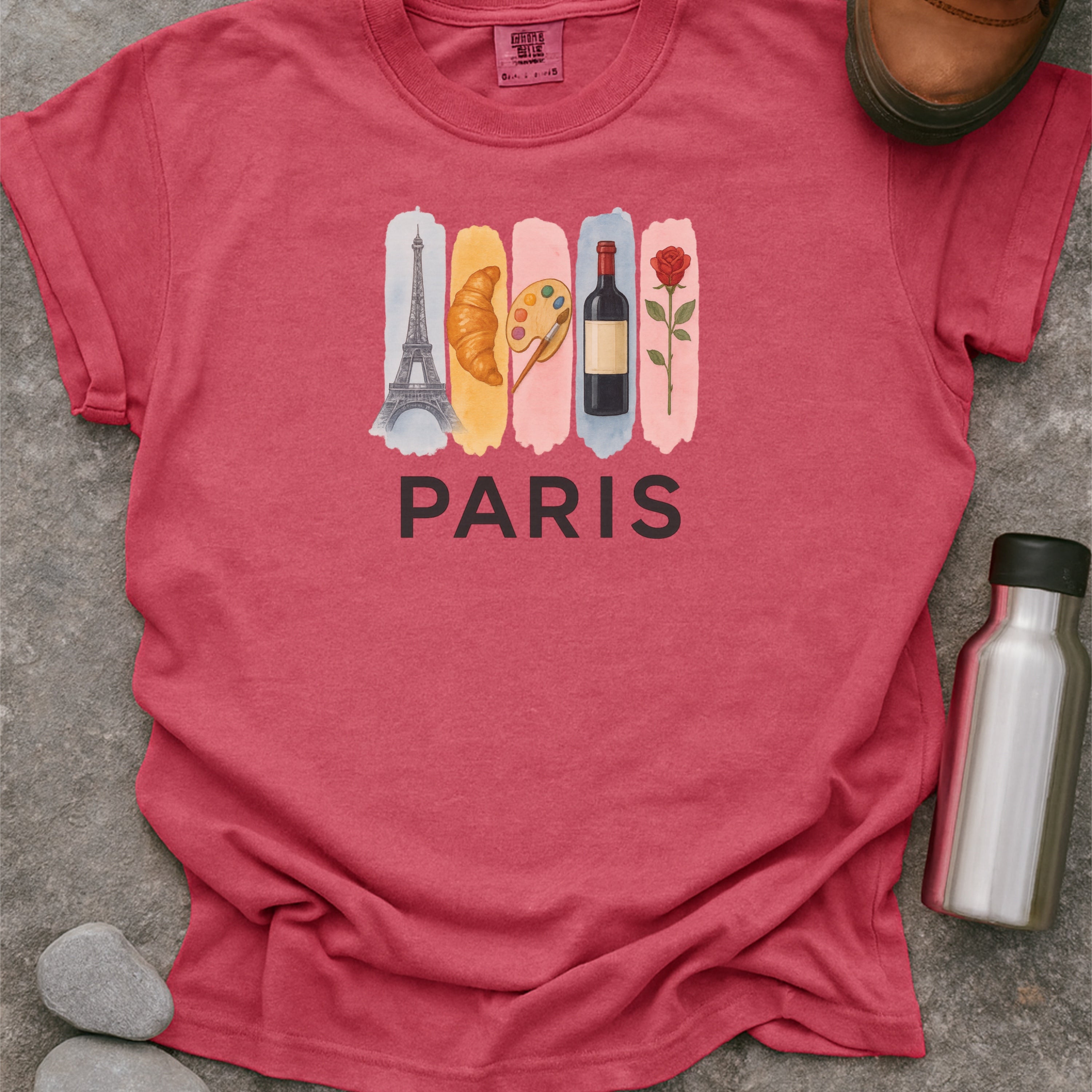 Paris Brushstroke Watercolor Comfort Colors Souvenir T-Shirt